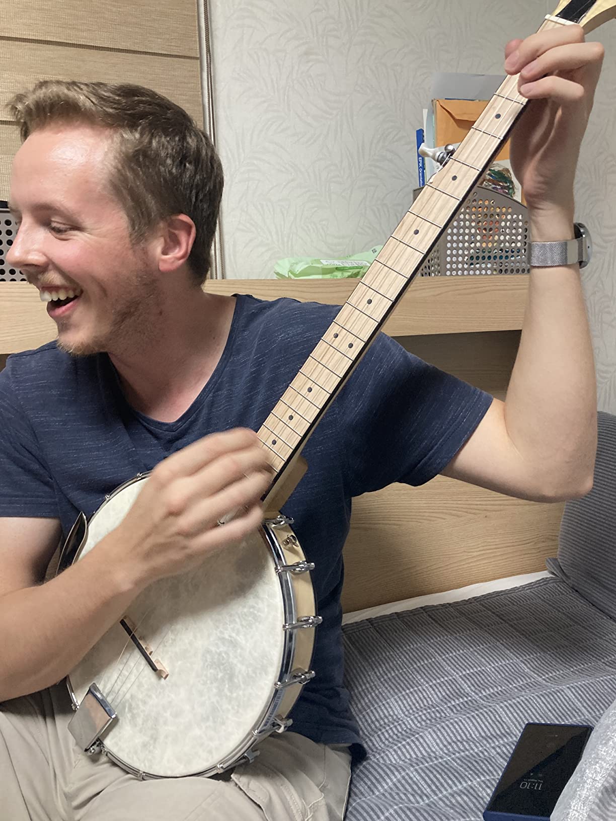 AKLOT 5 String Banjos Full Size Open Back Banjo Adjustable Maple Body Remo Head with 2 Tuning Wrench, 4 Picks, Strings, Tuner, Strap Ruler, Cleaning Cloth, Gig Bag for New Beginner Professional customer photo 2