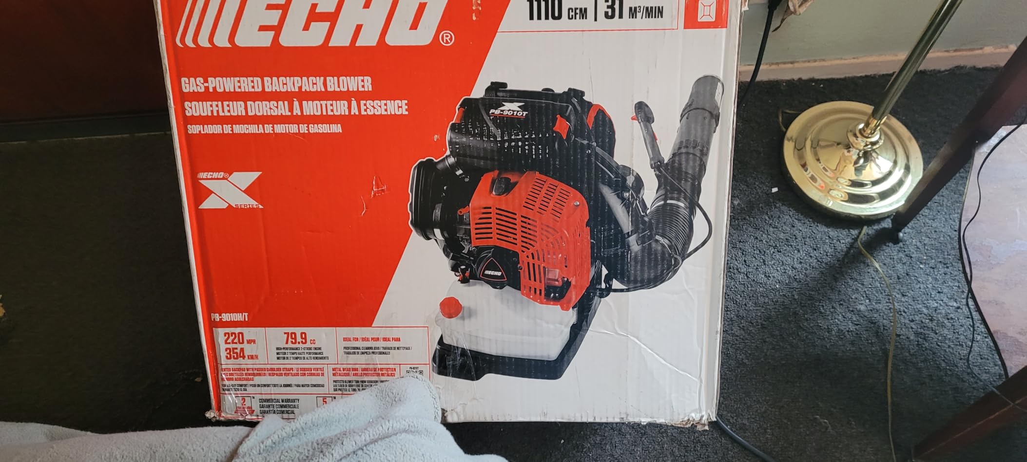 Echo 220 MPH 1110 CFM 79.9 cc Gas 2-Stroke X Series Backpack Blower with Tube-Mounted Throttle PB-9010T customer photo 1