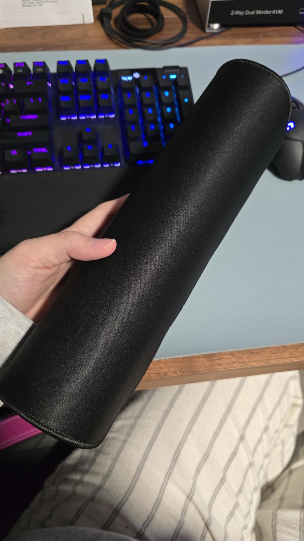 KTRIO RGB Large Gaming Mouse Pad, 31.5 x 11.8 in, RGB Black, XL | Smooth Micro-Weave Surface, RGB Lighting Design, Non-Slip Rubber Base, Durable Stitched Edges, Office & Home Use customer photo 1
