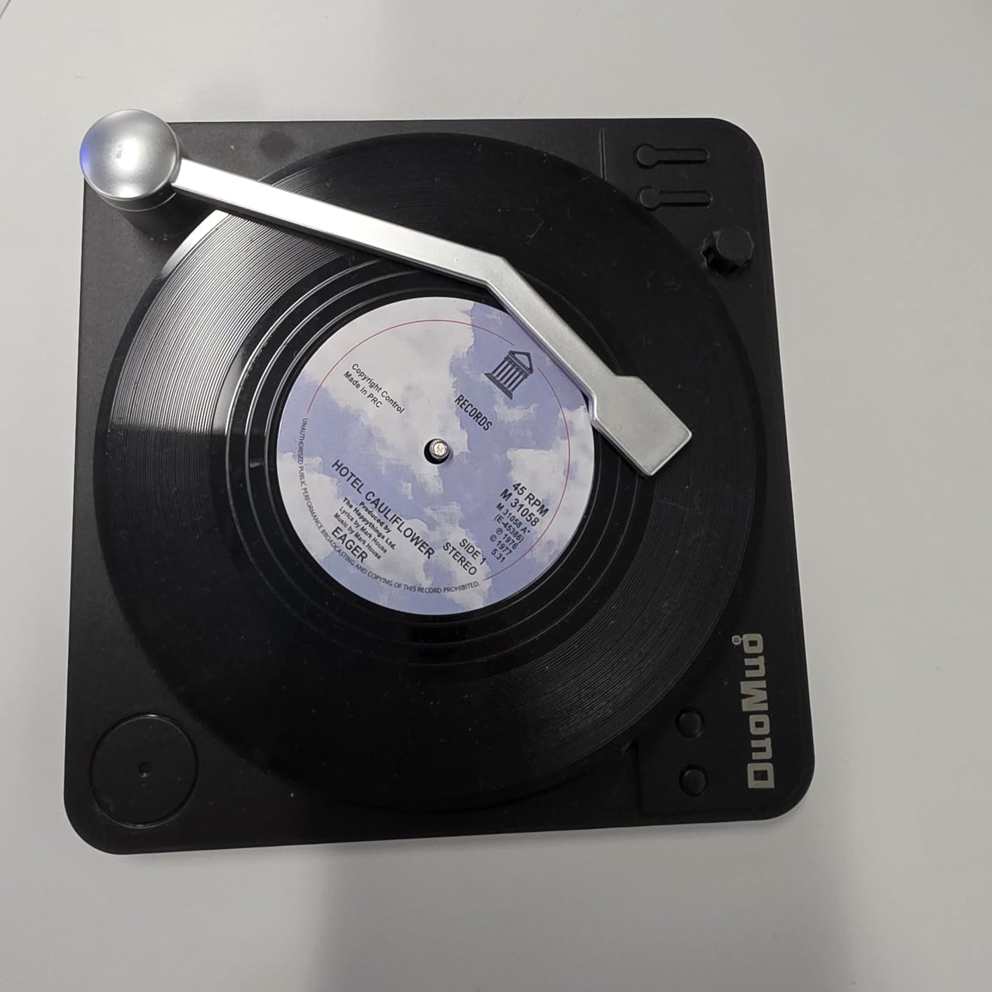 Funny Retro Record Coasters for Drinks with Vinyl Player Holder - Set of 6 Coaster White Elephant Gifts for Music Lovers, Conversation Piece Sayings,Housewarming Hostess Wedding Registry Gift Ideas customer photo 2