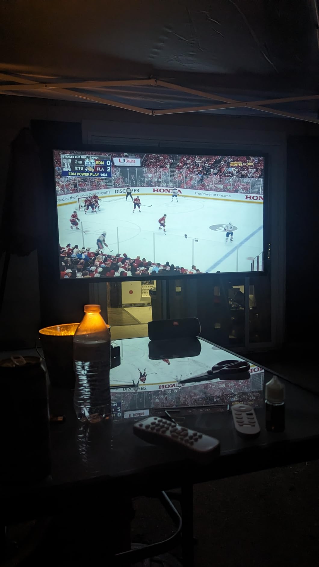 Portable Projector Screen with Stand, Outdoor Movie Screen, 80 Inch 16:9, Light-Weight, Mobile and Compact, Easy Setup and Carrying, Projection Screen with 1.2 Gain Glass Fiber, Idea for Home Cinema. customer photo 2