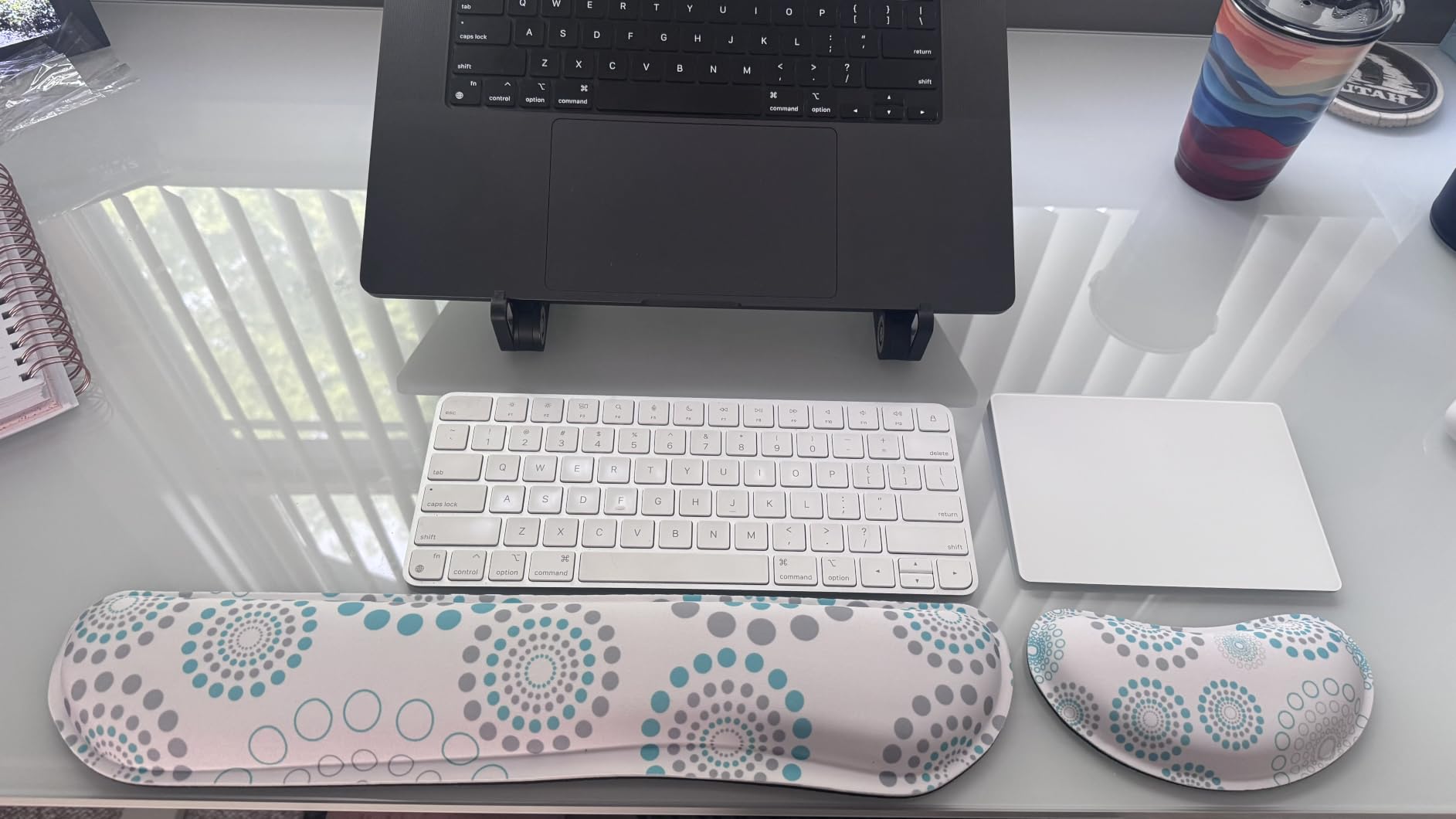 GORILLA GRIP Silky Memory Foam Wrist Rest for Computer Keyboard, Mouse, Ergonomic Design for Typing Pain Relief, Desk Pads Support Hand and Arm, Mousepad Rests, Stain Resistant, 2 Piece Pad, Black customer photo 2