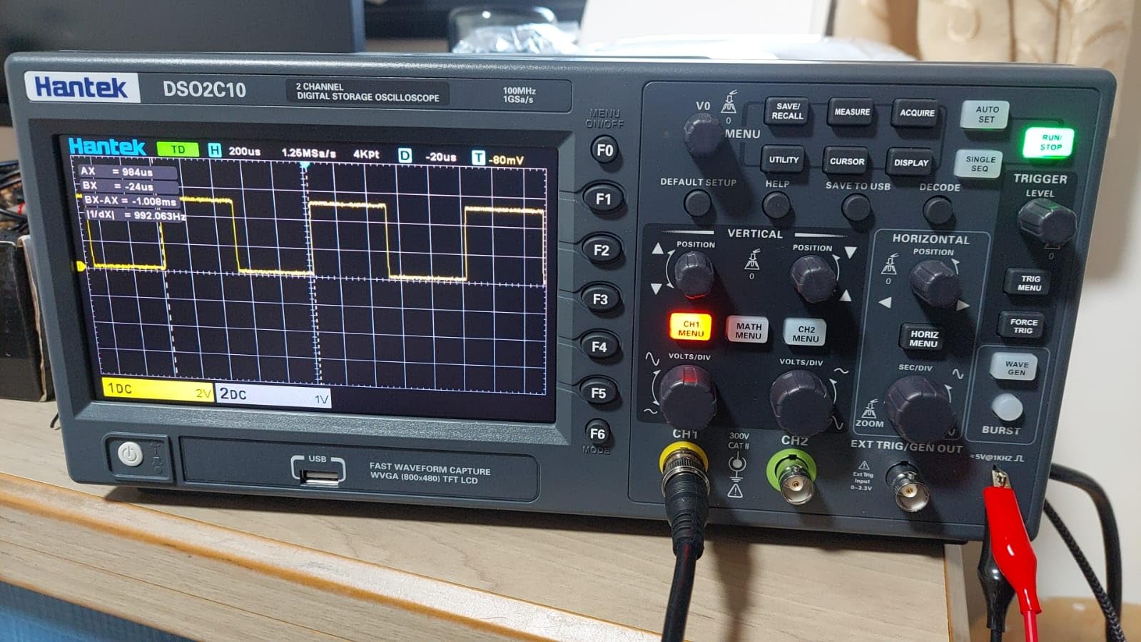 Hantek DSO2C10 Digital Storage Oscilloscope 100MHz Bandwidth 2CH | 1GSa/s 8M Memory Depth with High Voltage Probe customer photo 1