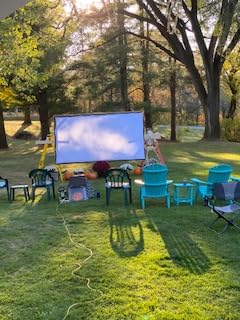 AAJK 150inch Outdoor Projector Screen Anti Crease Portable Movie Screen | Projector Screen Outdoor, Washable, 16:9, Foldable, Home Theater Outdoor Indoor, Support Double Sided Projection Screen customer photo 2