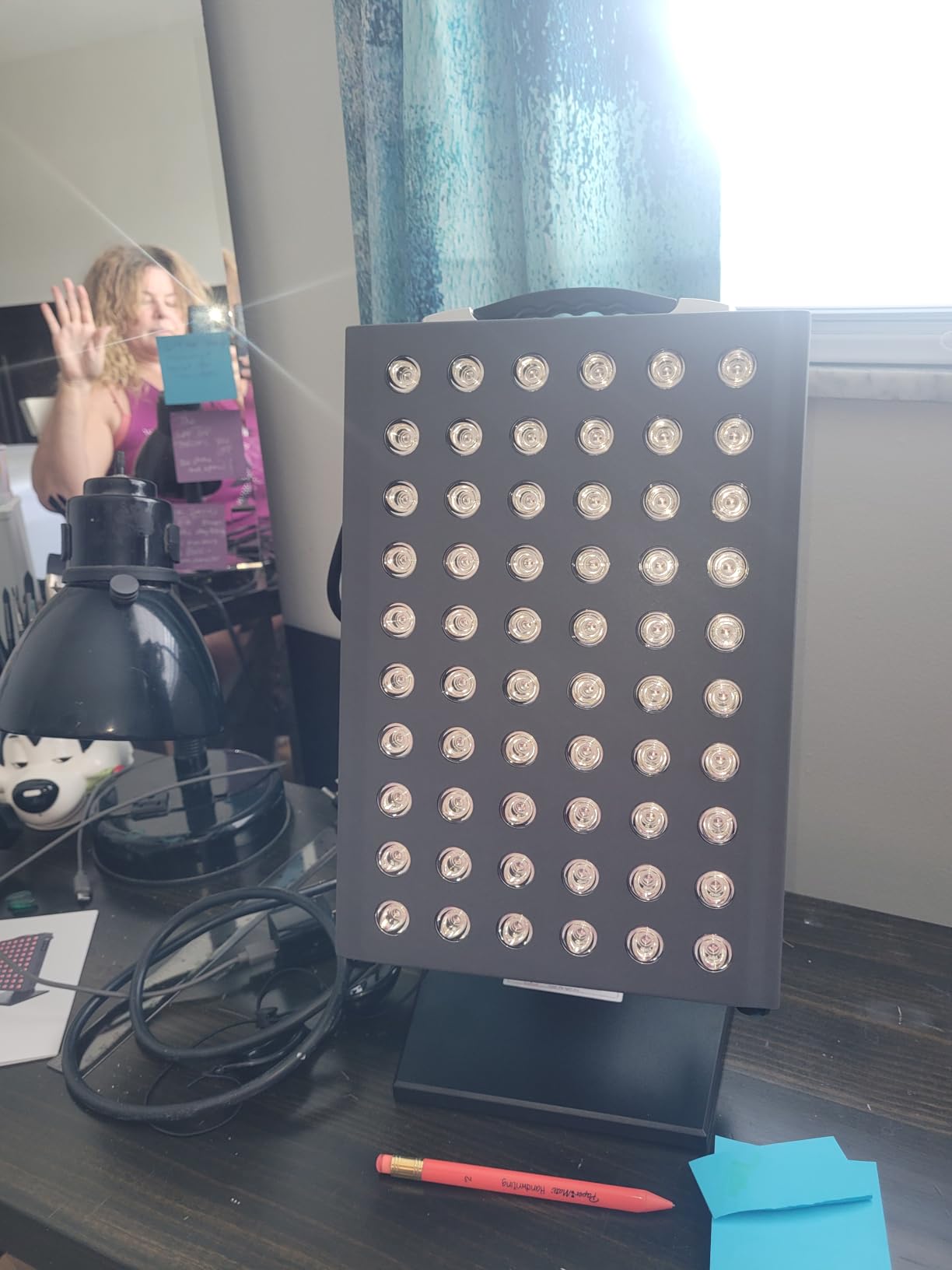 Hooga Red Light Therapy Panel Device - 660nm Red & 850nm Near Infrared Light Therapy, LED Light Therapy Lamp, 60 Dual Chip LEDs, Timer, Table Top Stand Included - PRO300 customer photo 2