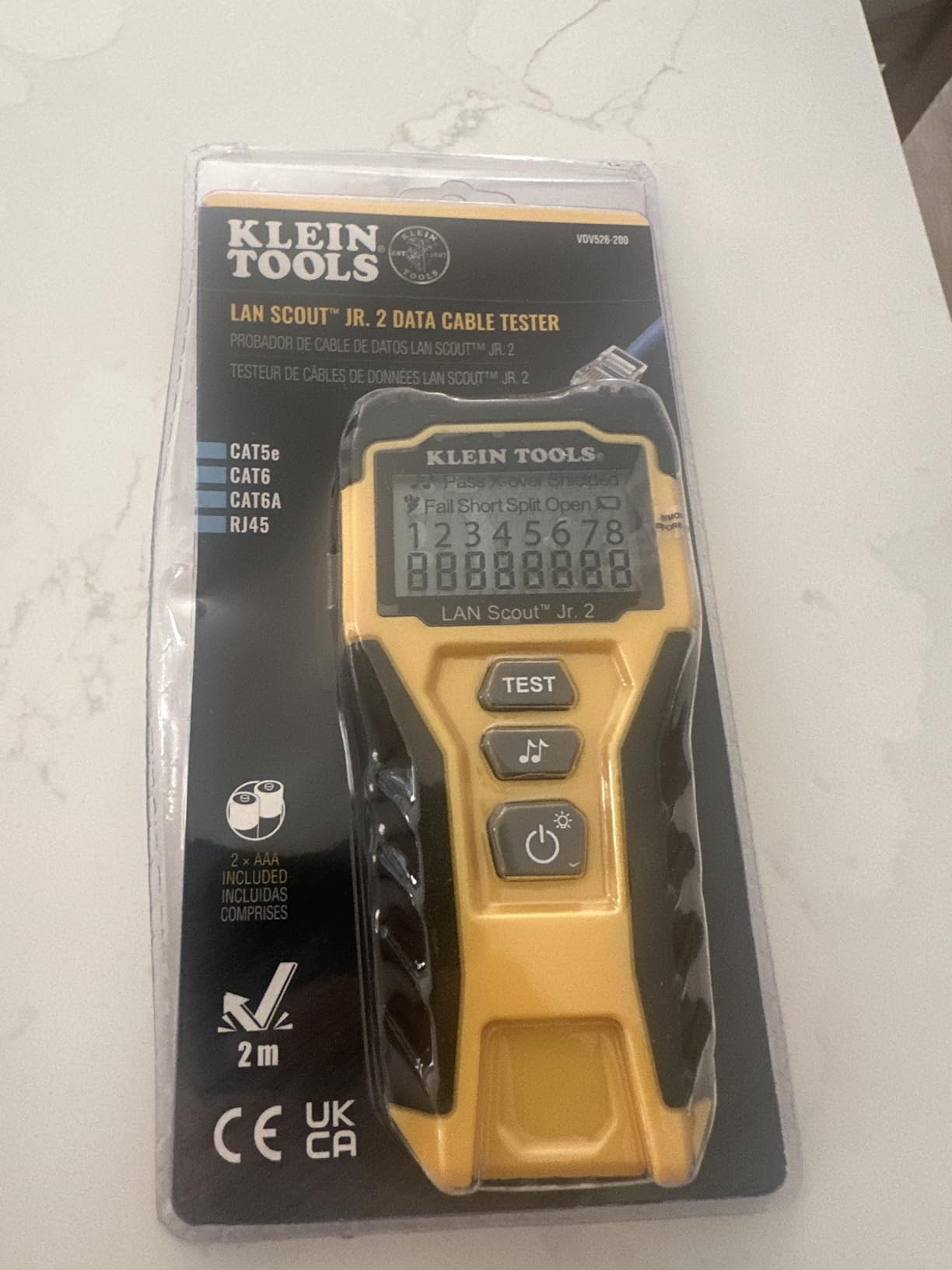 Klein Tools VDV526-200 Cable Tester, LAN Scout Jr. 2 Ethernet Tester for CAT 5e, CAT 6/6A Cables with RJ45 Connections customer photo 1