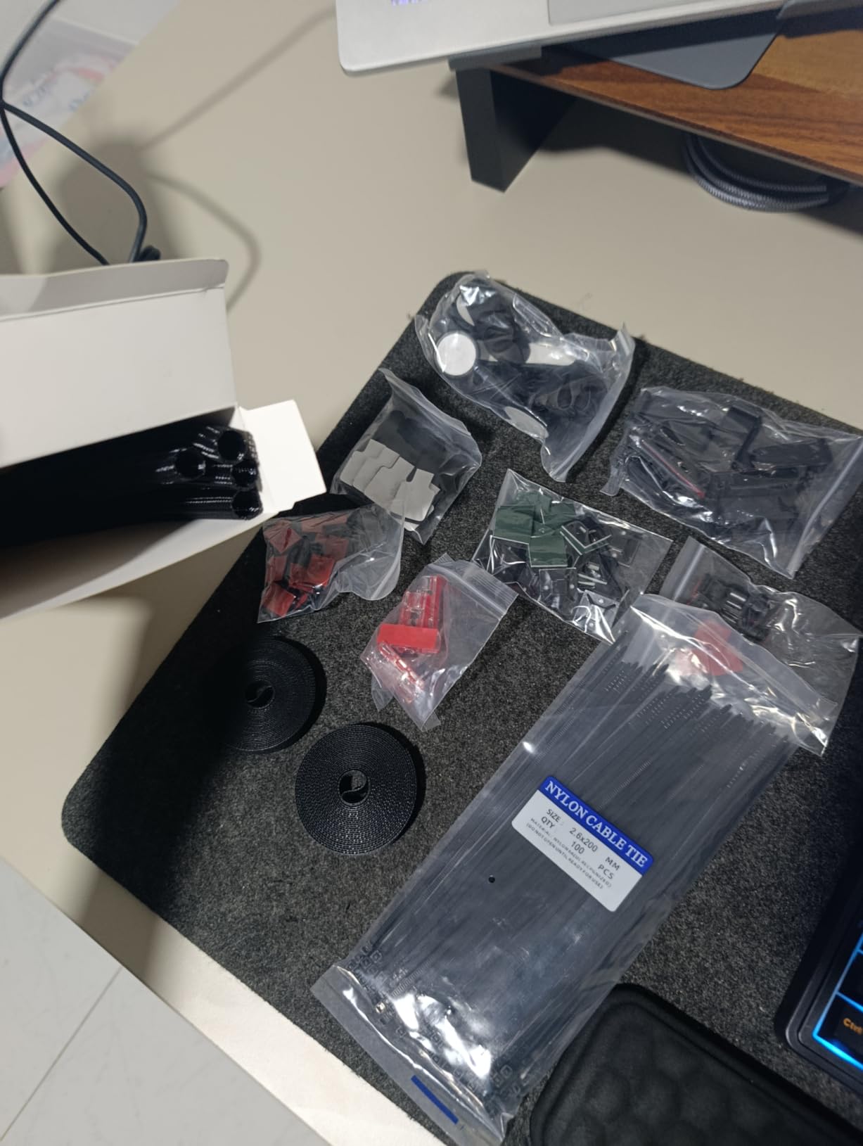 Cord Management Organizer Kit 4 Cable Sleeve split with Cable Clips, Ties for TV Office Car Desk Home customer photo 1