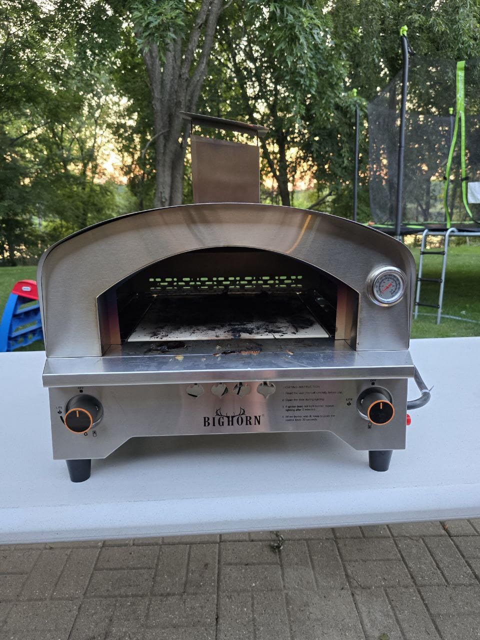 BIG HORN Gas Pizza Oven, Portable Propane Pizza Oven with 15 inch Pizza Stone, Stainless Steel Pizza Maker for Outdoor Cooking customer photo 1