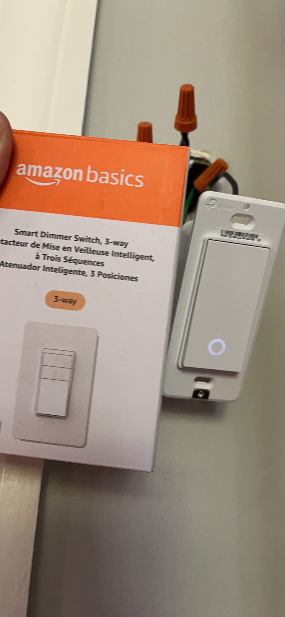 Amazon Basics Smart Dimmer Switch, 3-Way, Works with Alexa Only, Voice Control, Wi-Fi Light Switch, Schedule, 2.4 GHz Wi-Fi, No Hub Required, White customer photo 2