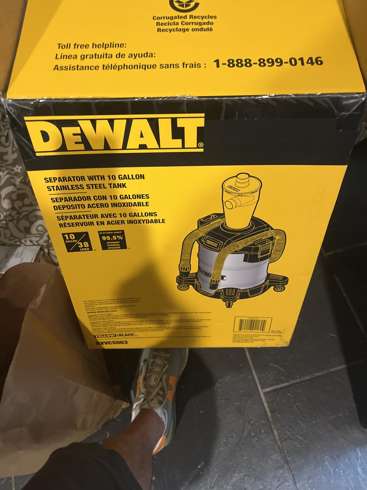 DEWALT 10 Gallon Cyclone Dust Separator for Wet/Dry Shop Vacuums, DXVCS003 customer photo 2