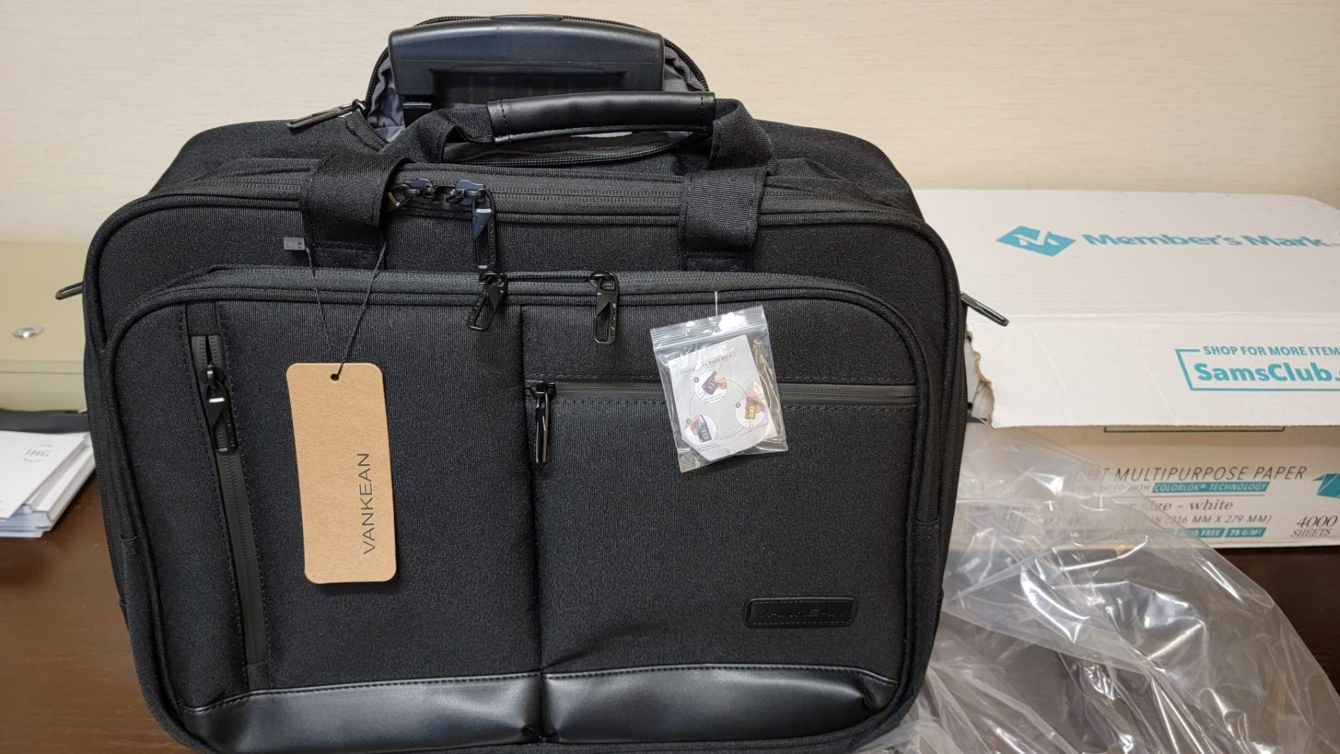 VANKEAN 17.3 Inch Rolling Laptop Bag, Waterproof Overnight Rolling Bags, Laptop Bags for Travel/Work/Business, Stylish Carry on Briefcase, Black customer photo 2