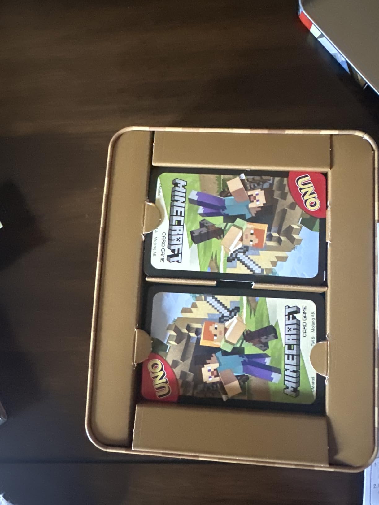 Mattel Games UNO Card Game, Gifts for Kids and Family Night, Themed to Minecraft Video Game, Travel Games, Storage Tin Box (Amazon Exclusive) customer photo 1