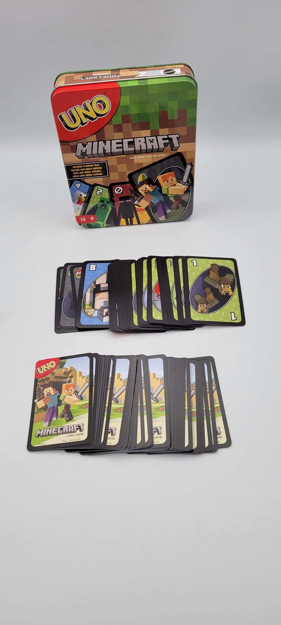 Mattel Games UNO Card Game, Gifts for Kids and Family Night, Themed to Minecraft Video Game, Travel Games, Storage Tin Box (Amazon Exclusive) customer photo 2
