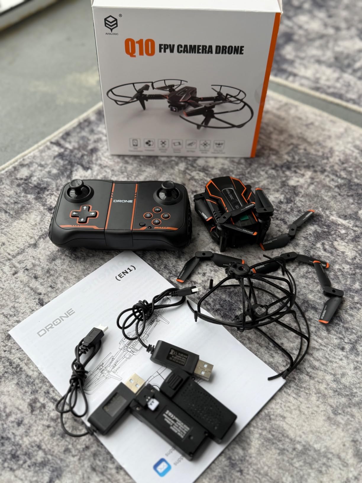 AVIALOGIC Mini Drone with Camera for Kids, Remote Control Helicopter Toys Gifts for Boys Girls, FPV RC Quadcopter with 1080P HD Live Video Camera, Altitude Hold, Gravity Control, 2 Batteries, Black customer photo 2