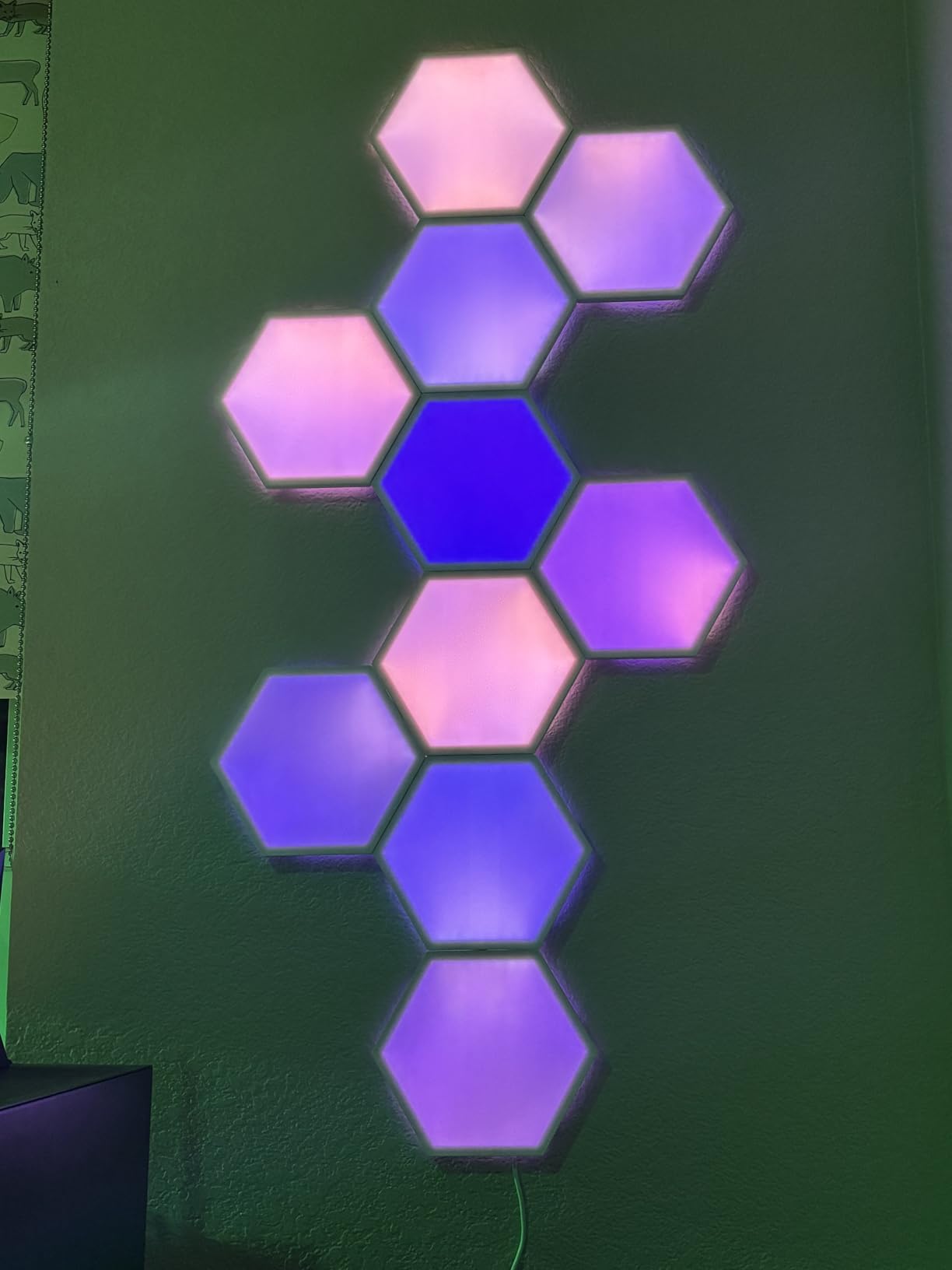 Govee Glide Hexa Light Panels, RGBIC Hexagon LED Wall Lights, Wi-Fi Smart Home Creative Wall Lights with Music Sync, Works with Alexa Google Assistant for Indoor Gaming Decor, 10 Pack customer photo 1