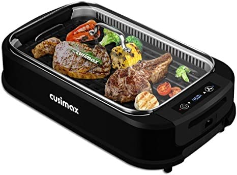 Smokeless Grill Indoor, CUSIMAX Electric Grill, 1500W Indoor Grill, Black | Portable Korean BBQ Grill with Smart LED Display & Tempered Glass Lid, Non-stick Removable Plate, Dishwasher Safe customer photo 2