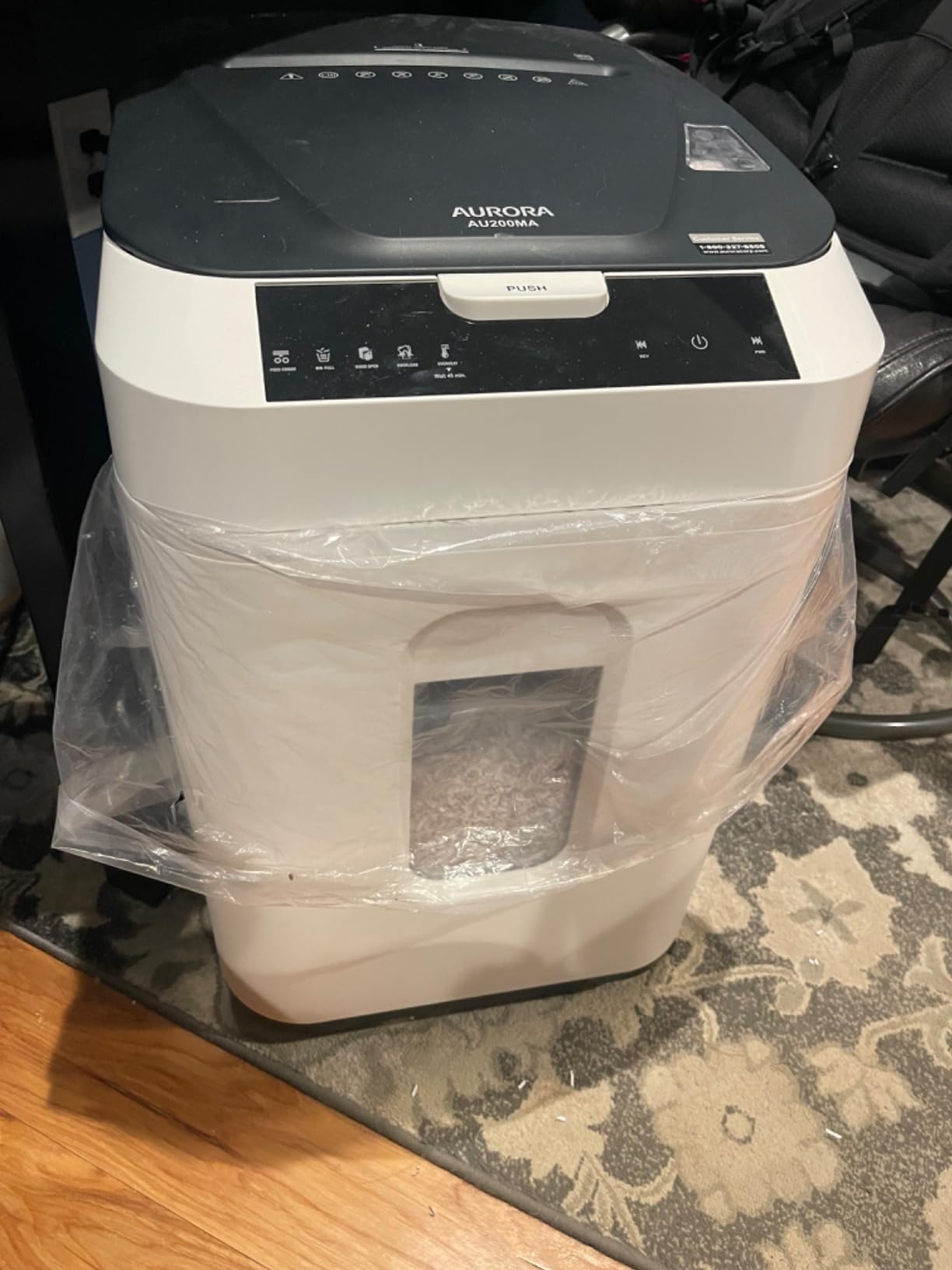 Aurora Commercial Grade 200-Sheet Auto Feed High Security Micro-Cut Paper Shredder/ 60 Minutes/Security Level P-5 customer photo 2