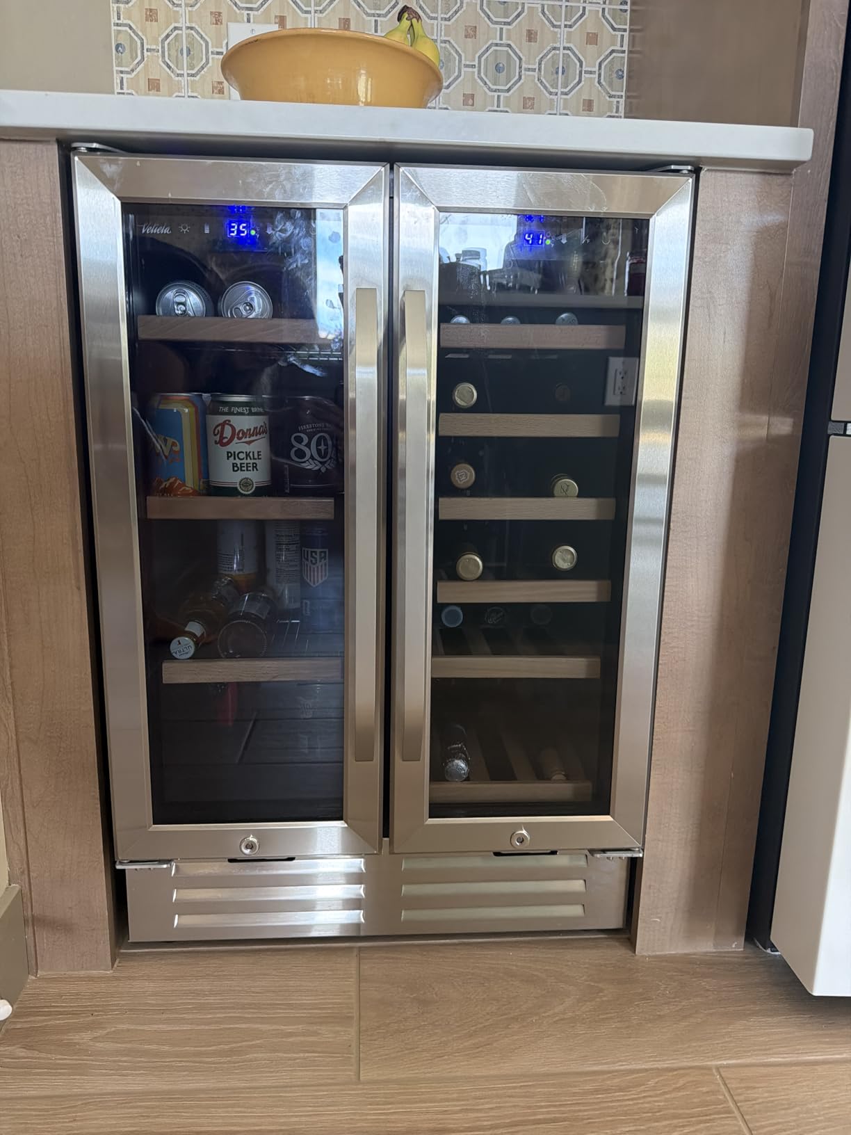 24 Inch Wine Cooler Fridge Dual Zone, Professional Large Capacity High Wine Refrigerator with Powerful Compressor, Quiet Operation and Elegant Design-KMHJ408D customer photo 2