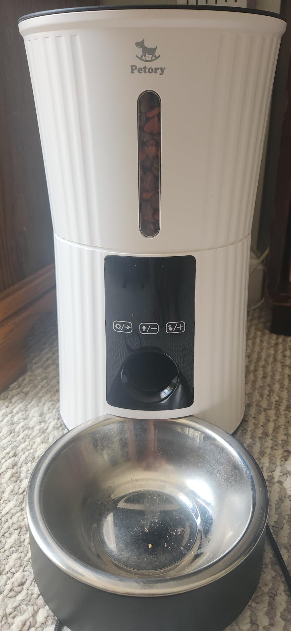 Petory Timed Automatic Cat Feeder - 4L Dry Food Dispenser for Cats & Dogs | With Desiccant Bag, Programmable Portion Control, Up to 6 Meals Daily, Dual Power Supply, 10-Second Voice Recorder customer photo 2