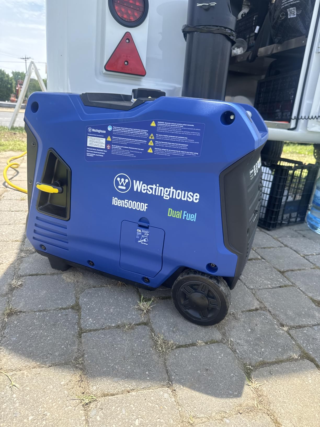 Westinghouse 5000 Peak Watt Super Quiet Dual Fuel Portable Inverter Generator, Remote Electric Start, Gas & Propane Powered, RV Ready 30A Outlet, Parallel Capable, Blue/Black customer photo 2
