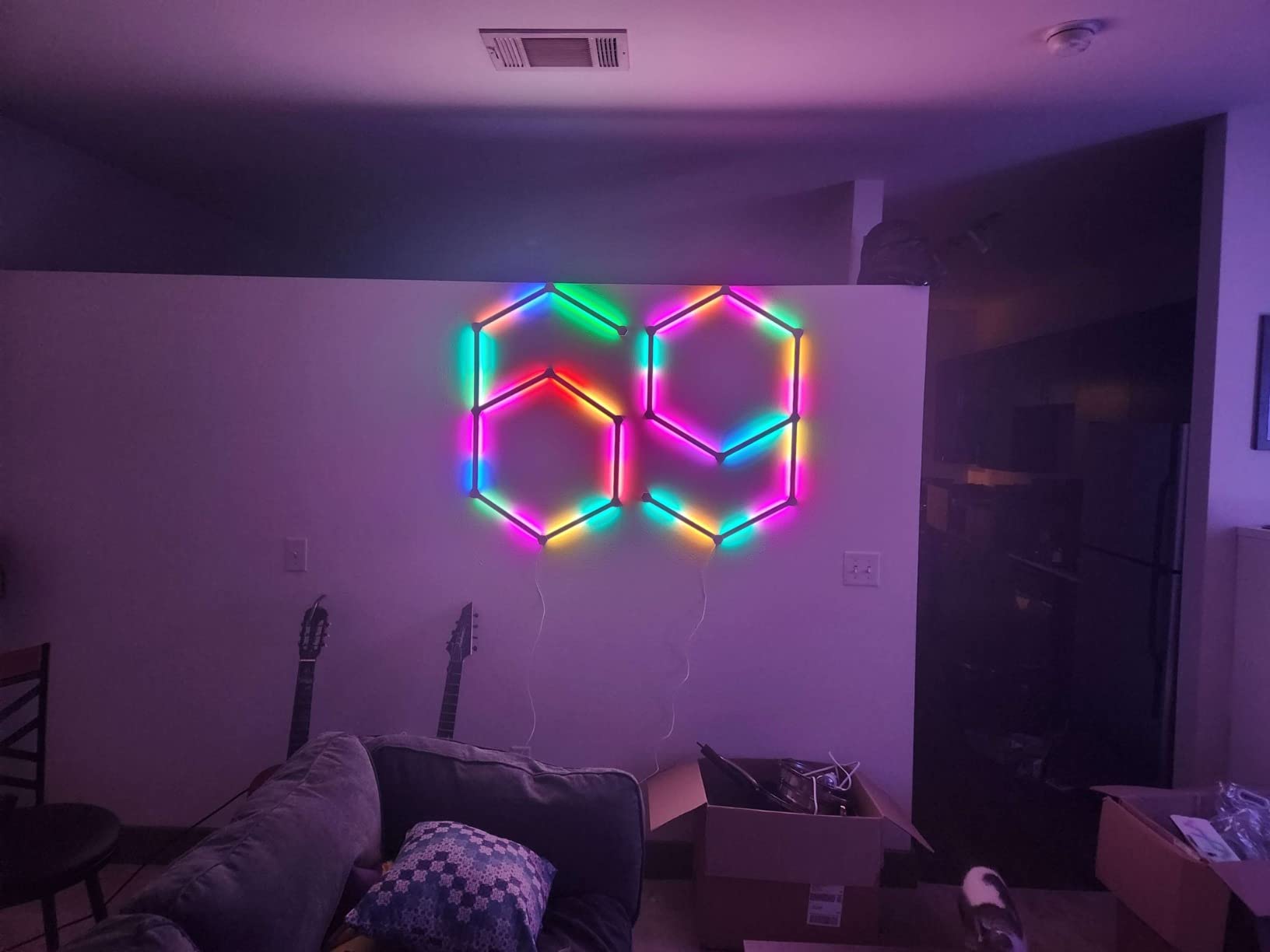 Lines WiFi Smart RGBW 16M Color LED Dimmable Gaming and Home Decor Wall Lights Smarter Kit (60 Degree Smarter Kit (9 Lines)) customer photo 1