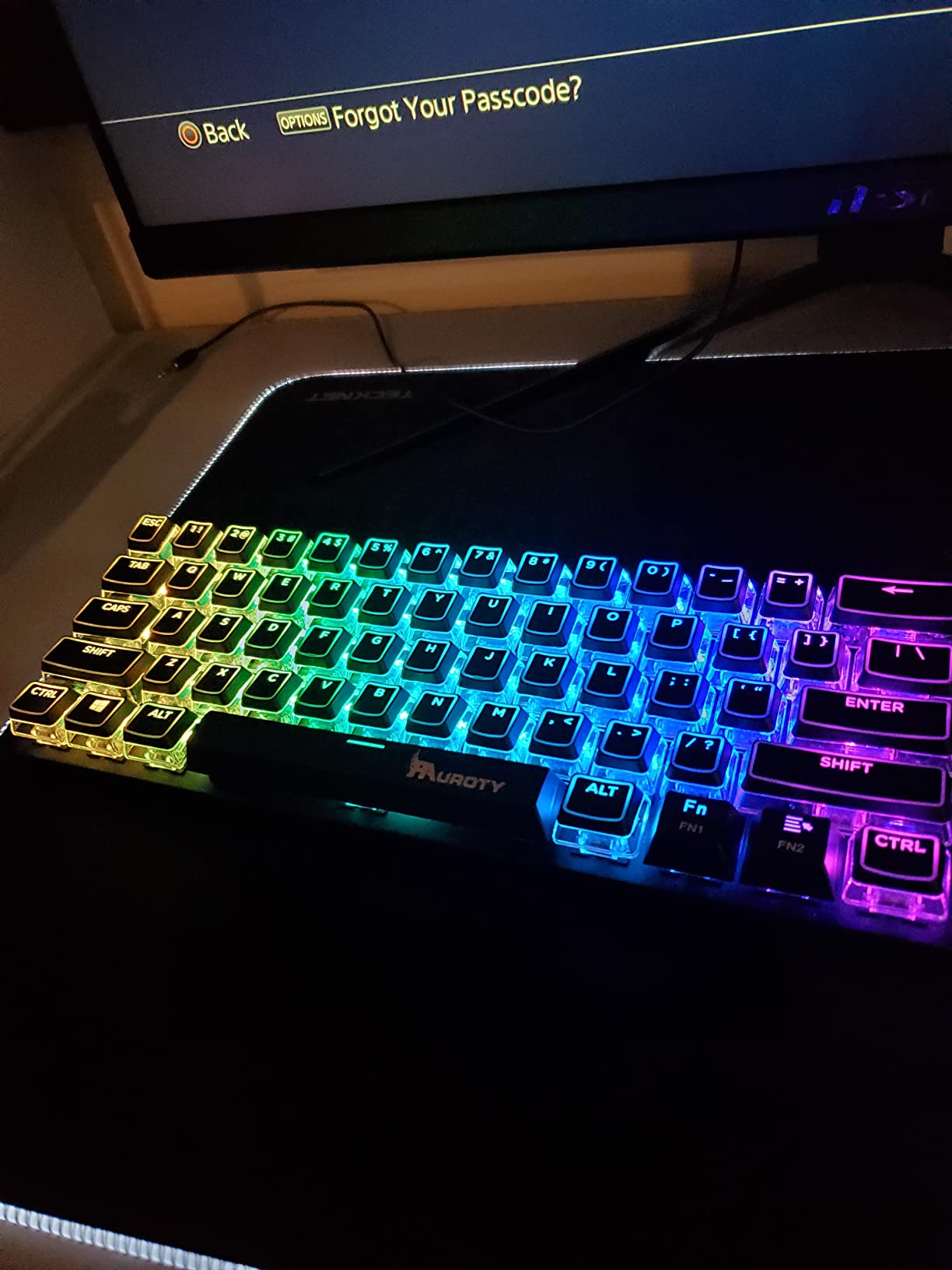 60% Wireless Mechanical Gaming Keyboard, Clicky Blue Switch RGB Backlit | Pauroty Triple Mode 2.4G/USB-C/Bluetooth Gaming Keyboard, 61 Keys Rechargeable Mini Keyboard for iPad Mac PC Xbox customer photo 1