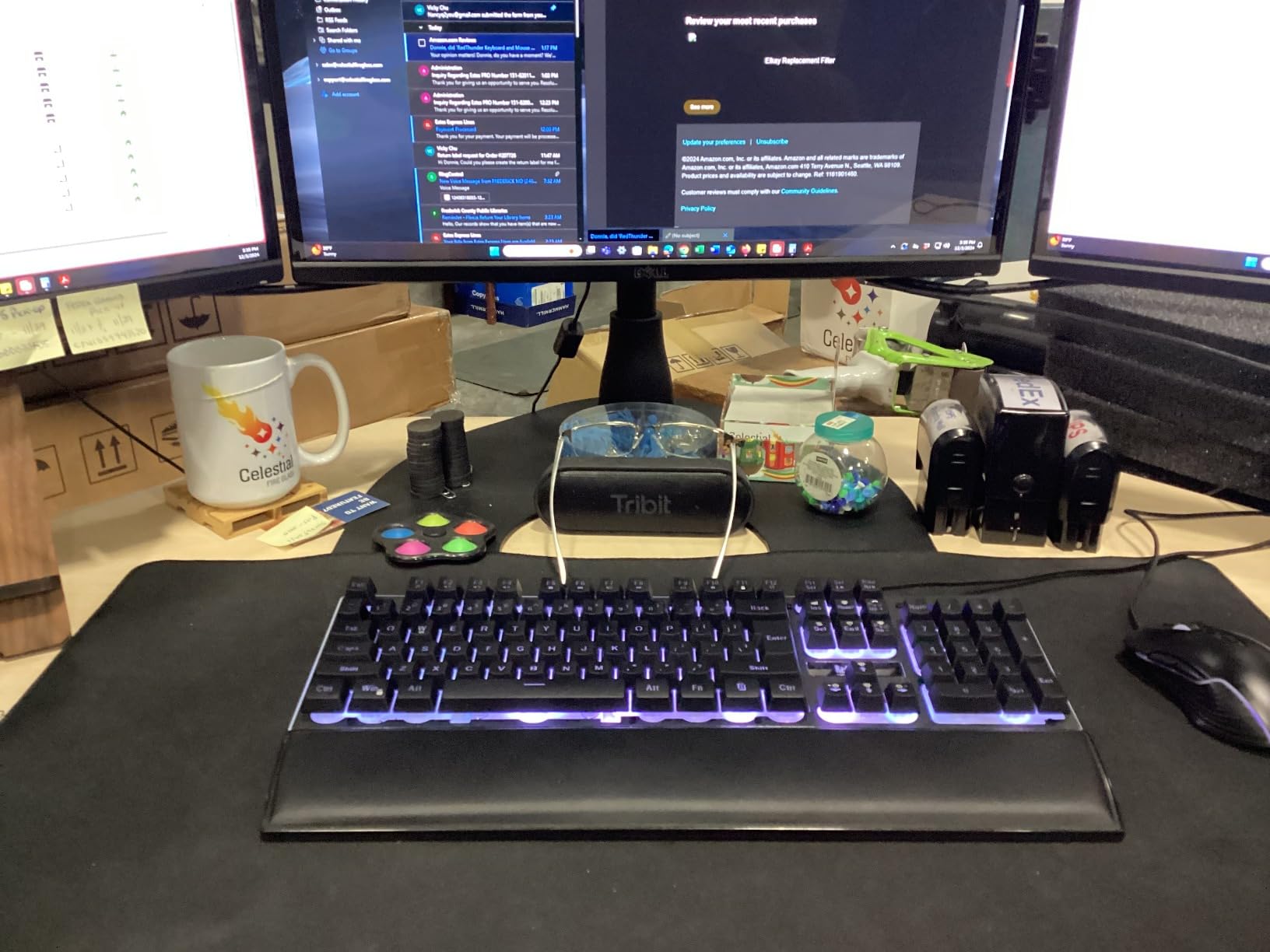 RedThunder K10 Wired Gaming Keyboard and Mouse and Wrist Rest Combo, RGB Backlit, Mechanical Feel Anti-ghosting Keyboard + 7D 7200 DPI Mice+Soft Leather Wrist Rest 3 in 1 PC Gamer Accessories(Black) customer photo 1