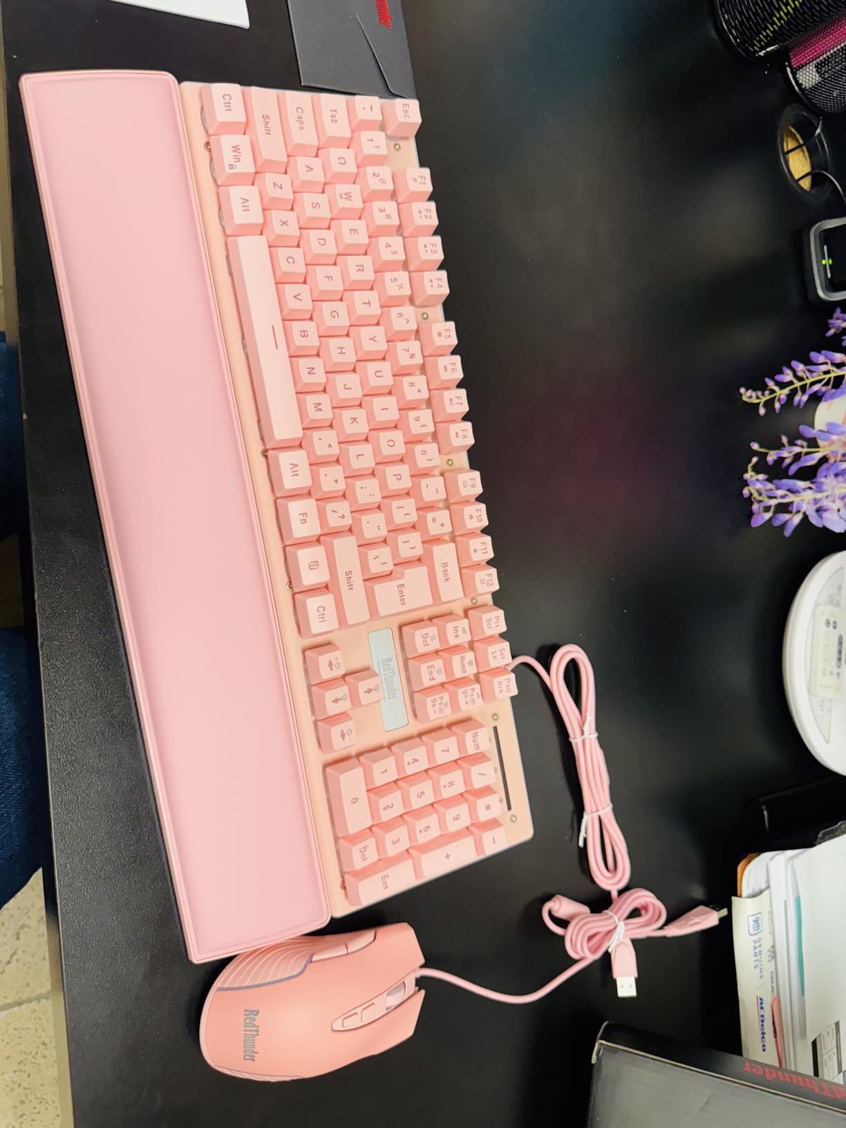 RedThunder K10 Wired Gaming Keyboard and Mouse and Wrist Rest Combo, RGB Backlit, Mechanical Feel Anti-ghosting Keyboard + 7D 7200 DPI Mice+Soft Leather Wrist Rest 3 in 1 PC Gamer Accessories(Black) customer photo 2