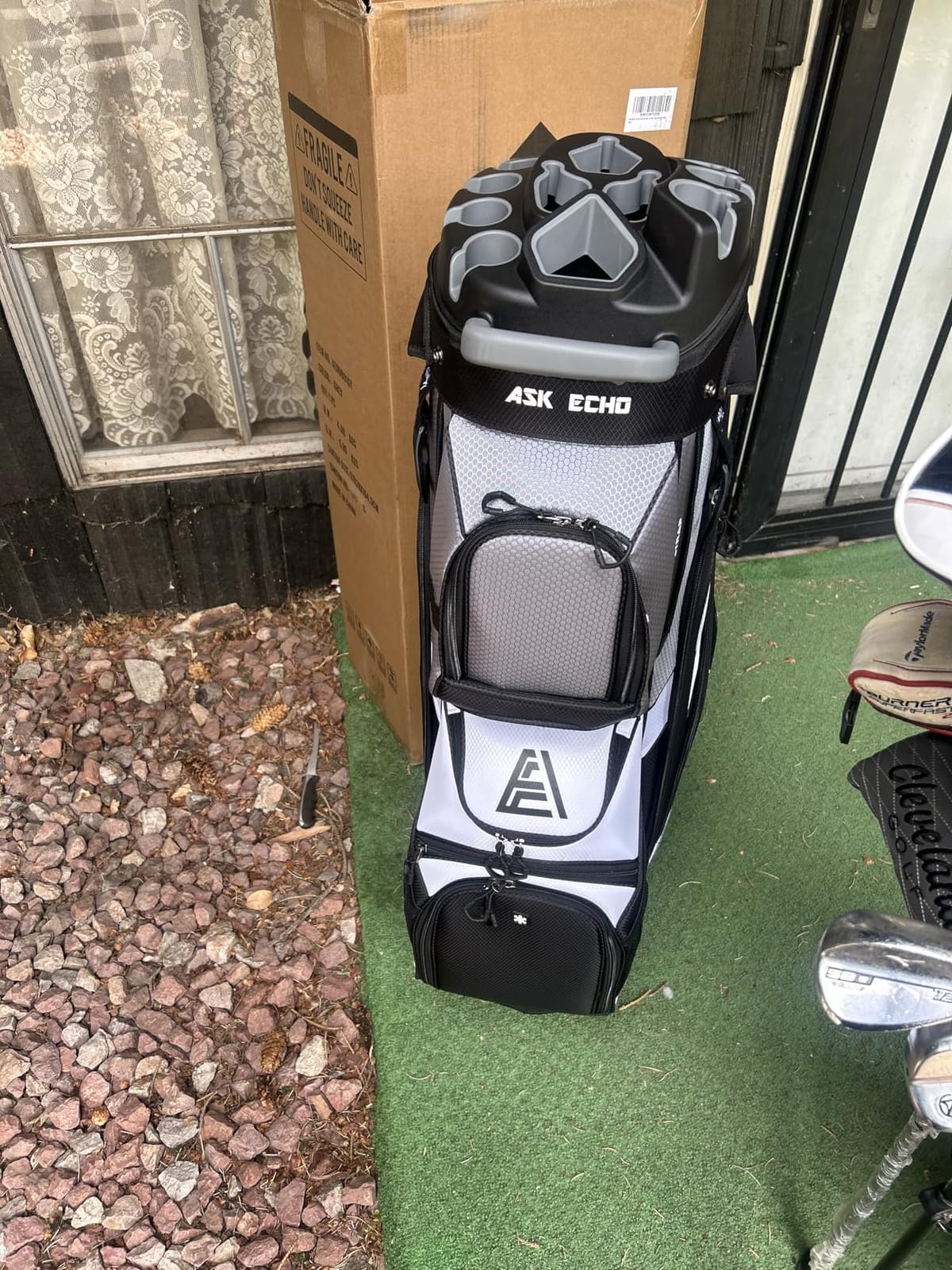 ASK ECHO T-Lock Golf Cart Bag, Quiet 14-Way Full-Length Divider | Keeps every club protected, organized and easy to access.Smart pocket layout keeps every essential within easy reach customer photo 1