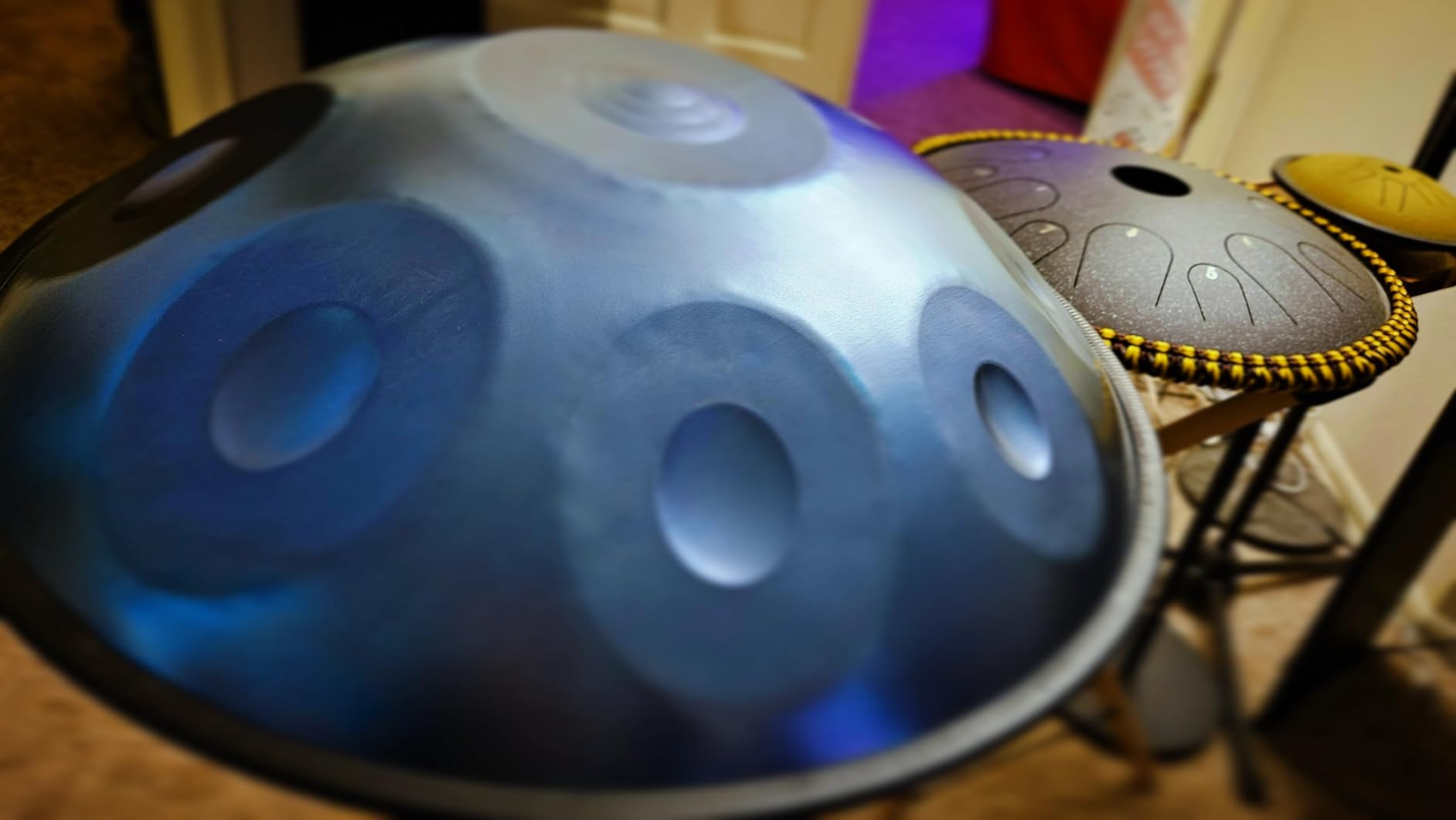 AS TEMAN HANDPAN,Handpan drum instrument in D Minor 10 Notes 440Hz 22 inches Steel Hand Drum with Soft Hand Pan Bag, 2 handpan mallet,Handpan Stand,dust-free cloth customer photo 2