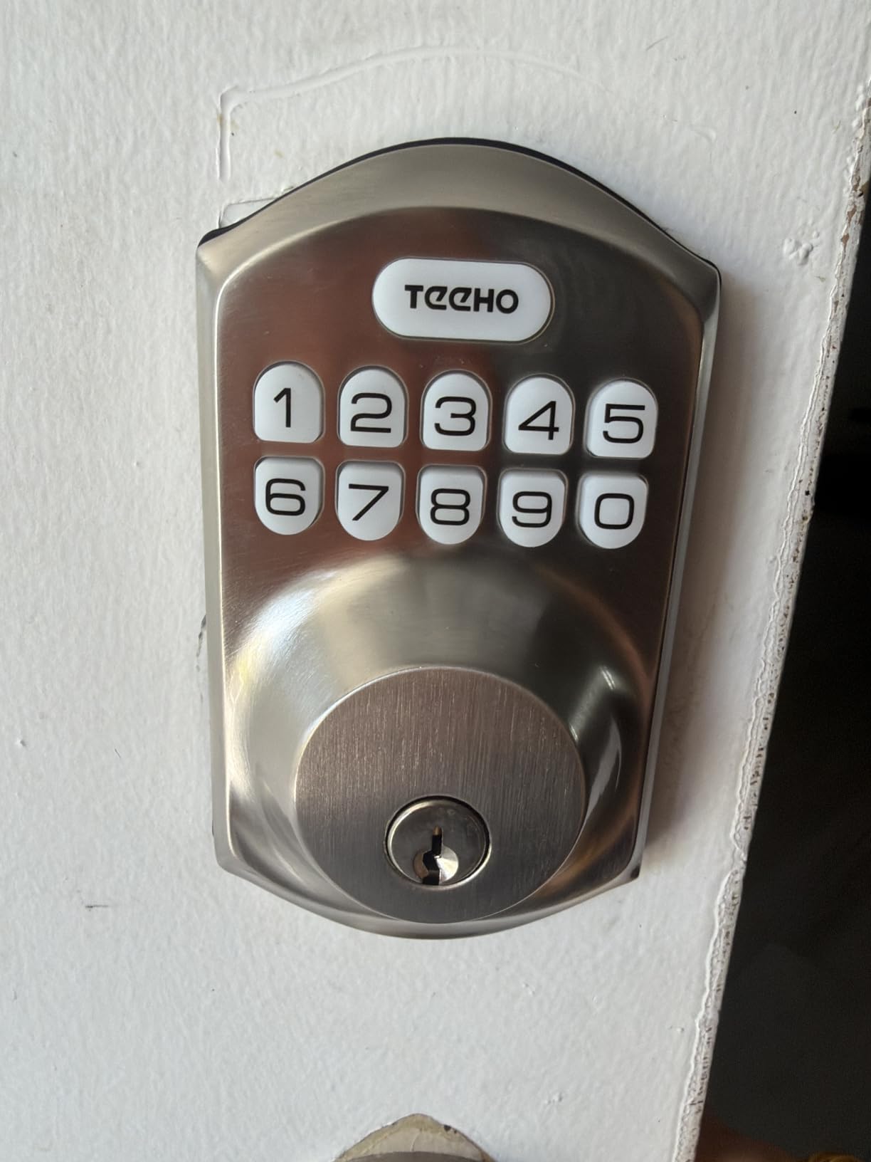 TEEHO TE001 Keyless Entry Deadbolt with Keypad for Front Door, Satin Nickel | ANSI Grade 3 Security, 20 User Codes, Low Battery Alert, IP54 Waterproof, One Touch Lock, Anti-Peep Password & 2 Backup Keys customer photo 2