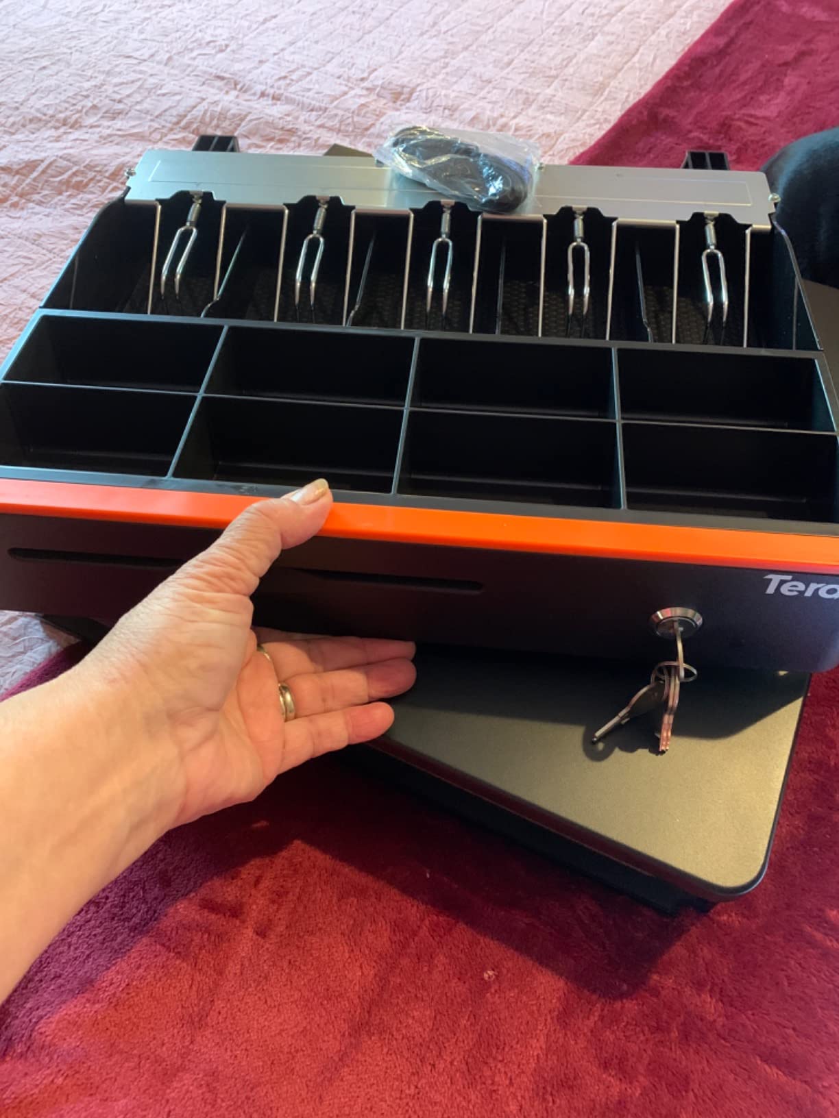 Tera Cash Register Drawer 16 inch: 5 Bill 8 Coin Media Slot for POS, 405R | RJ-12 Interface, Auto & Manual Open, Removable Coin Tray, 3-Position Lock, 6 Keys for Retail Coffee Shop Hotel Supermarket customer photo 1