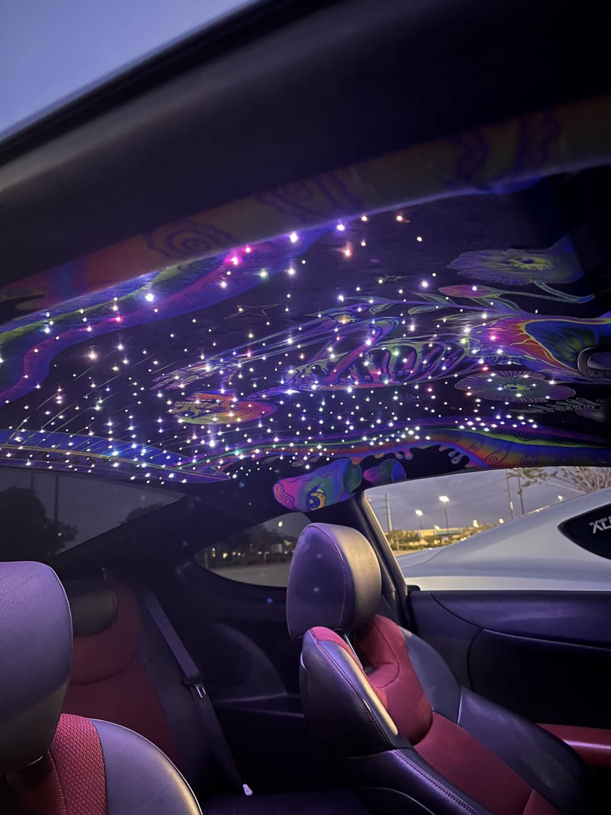 AKEPO 16W Dual Head Twinkle Fiber Optic Lights Kit, Car Home Use Star Ceiling Sky Light RGBW Twinkle APP Control Music Activated Light Engine+860pcs of Mixed Diameter Fibers 9.8ft/3m+Remote customer photo 2