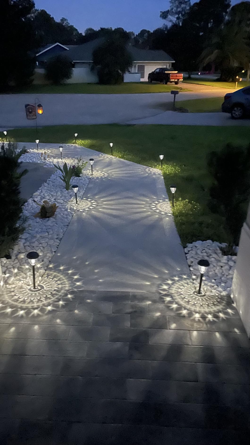 URAGO Super Bright Solar Lights Outdoor Waterproof-10 Pack, Dusk to Dawn Up to 12 Hrs Solar Powered Outdoor Pathway Garden Lights Auto On/Off, LED Landscape Lighting Decorative for Walkway Patio Yard customer photo 2
