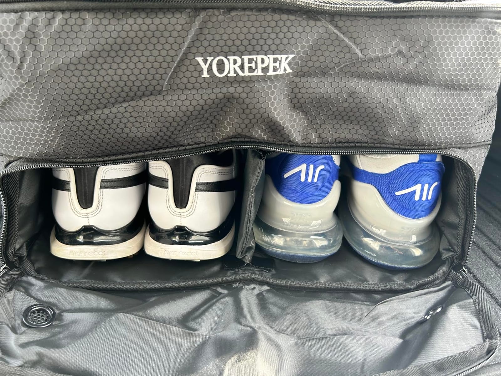 YOREPEK 2 Layer Golf Trunk Organizer, Golf Gifts for Men with Separate Ventilated Compartment for 2 Pair Shoes, Waterproof Car Trunk Locker for Balls, Tees, Clothes, Gloves, Gifts for Golfers customer photo 1