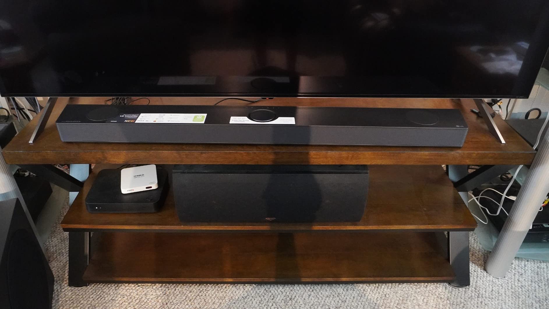 LG Sound Bar with Surround Speakers S95QR - 9.1.5 Channel, Home Theater Audio with Dolby Atmos, DTS:X, and IMAX Enhanced, Black customer photo 1