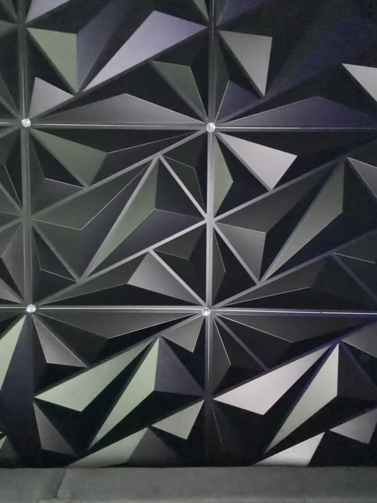 Art3dwallpanels 33 Pack 3D Wall Panel Diamond for Interior Wall Decor, PVC Flower Textured Wall Panels for Living Room Lobby Bedroom Hotel Office, Black, 12''x12'' Cover 32.Sq.Ft. customer photo 2