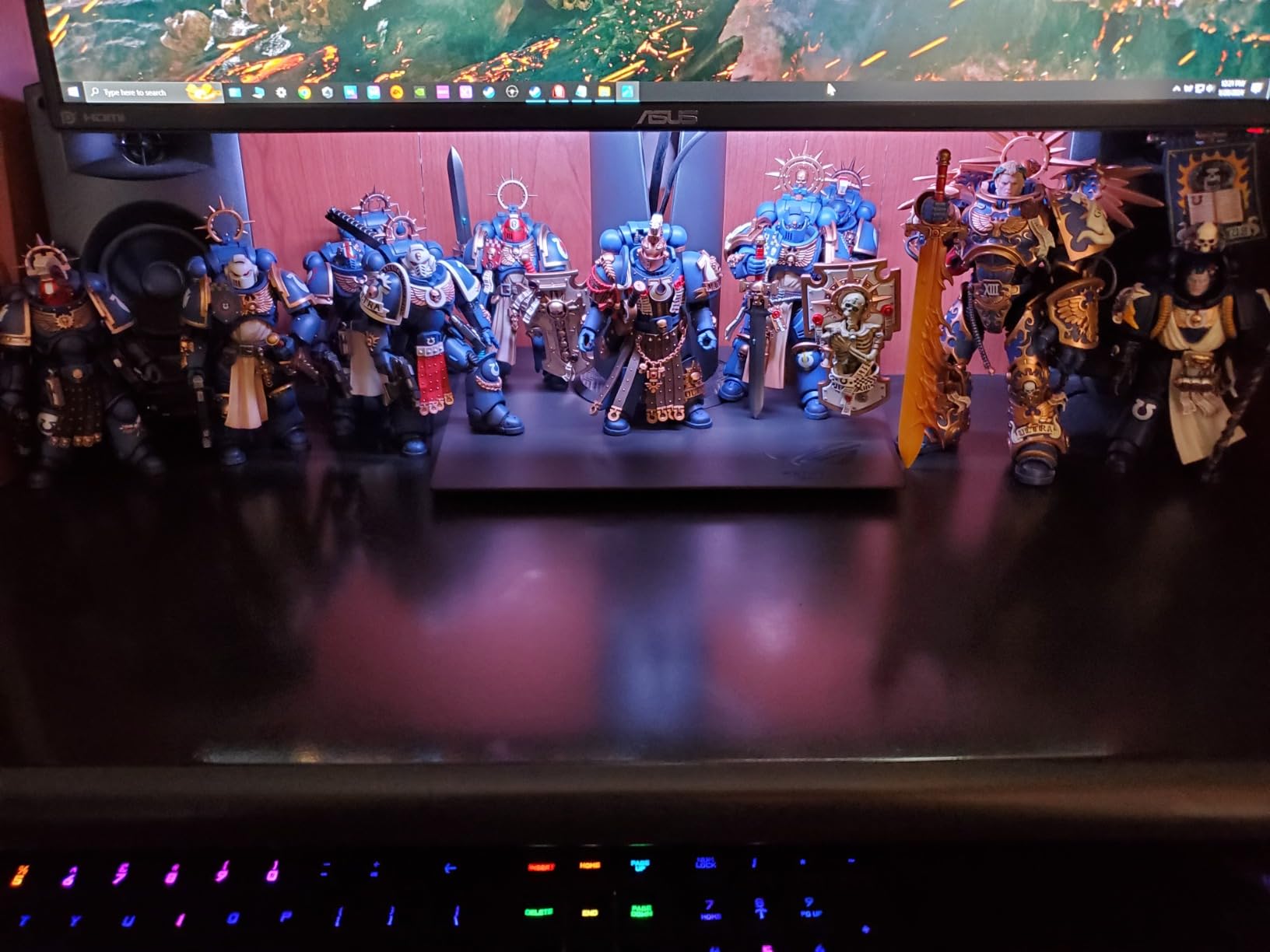 Under Monitor RGB Light Bar, LED Light for Desk Gaming Setup, USB Powered Keyboard Light, 12 Inch 5V, 353 Color Change Modes, Wireless Remote, LED Ambient Lights for Room Decor, Desk Setup, PC customer photo 1
