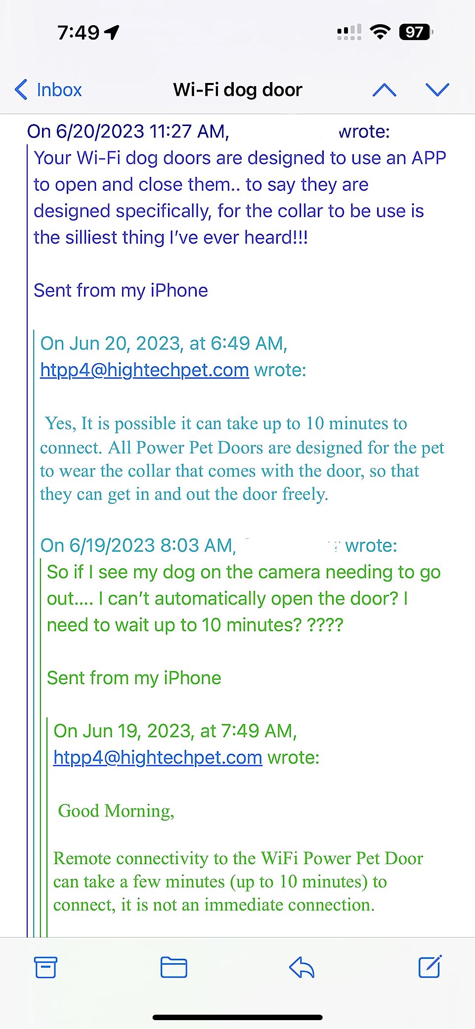 Power Pet WiFi Automatic Electronic Pet Door by High Tech Pet - Pet Operated Dog Door, App Control, 24/7 Scheduling, Secure, Air Tight, for Large Dogs (30-100 lbs.) Door Mount, Easy Install - PX2-WIFI customer photo 2