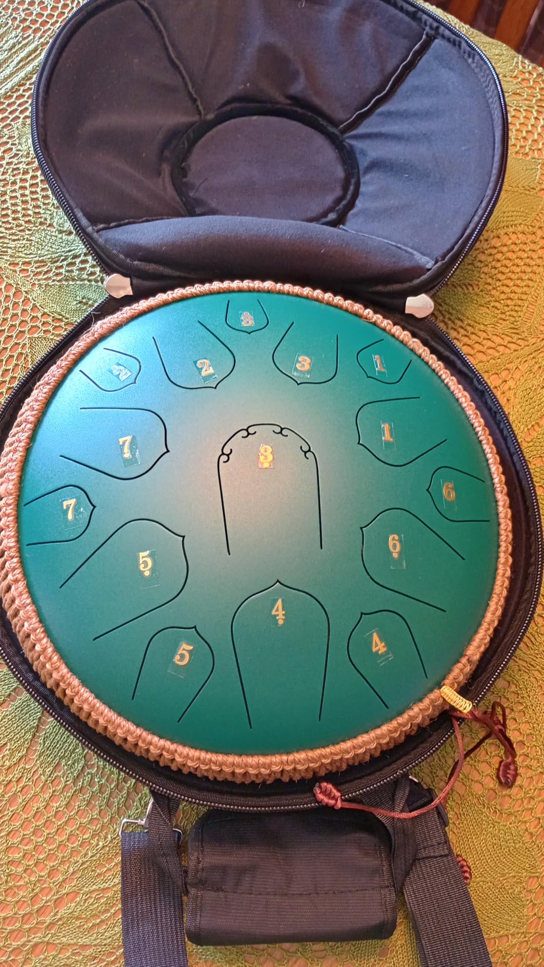HOPWELL Steel Tongue Drum - 14 Inch 15 Note Tongue Drum - Hand Pan Drums with Music Book, Steel Handpan Drum Mallets and Carry Bag, D Major customer photo 2
