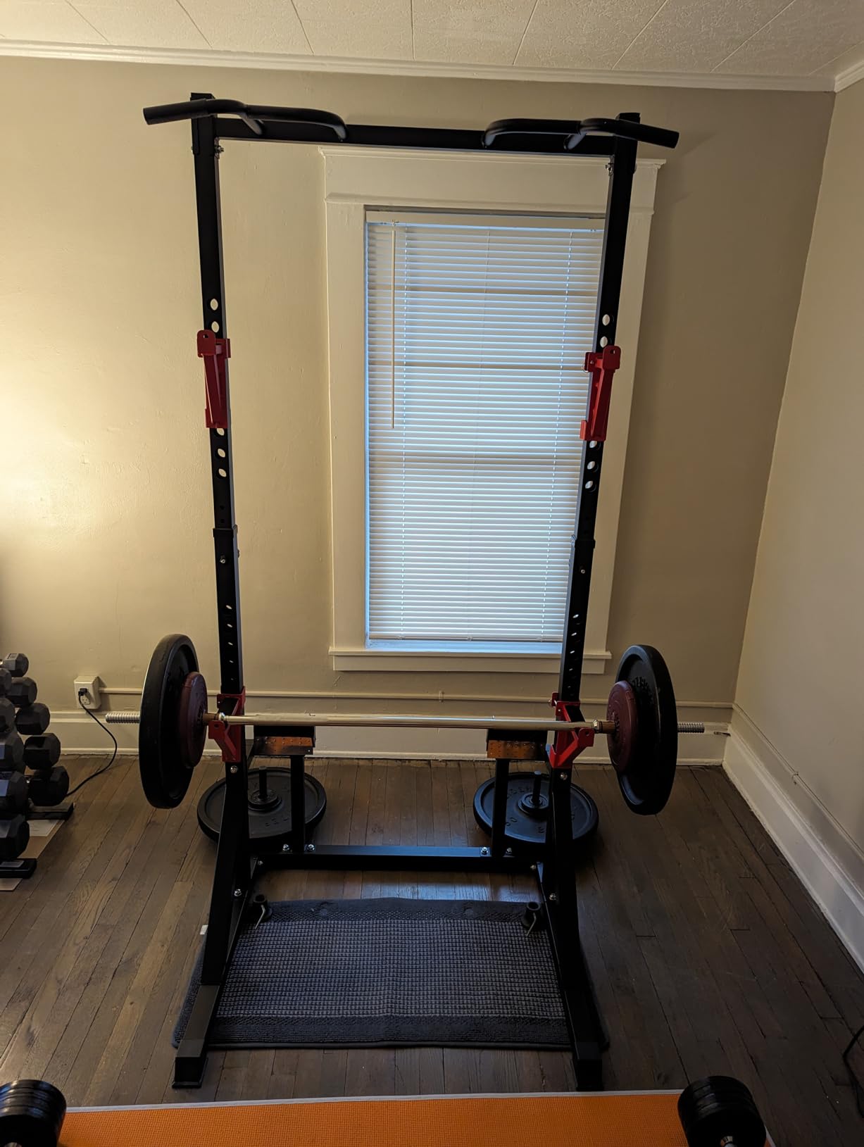 CANPA Multifunction Power Rack with Pull up Bar, Heavy Capacity and Adjustable Squat Stand Rack for Home Gym Equipment, Power Rack Cage customer photo 2