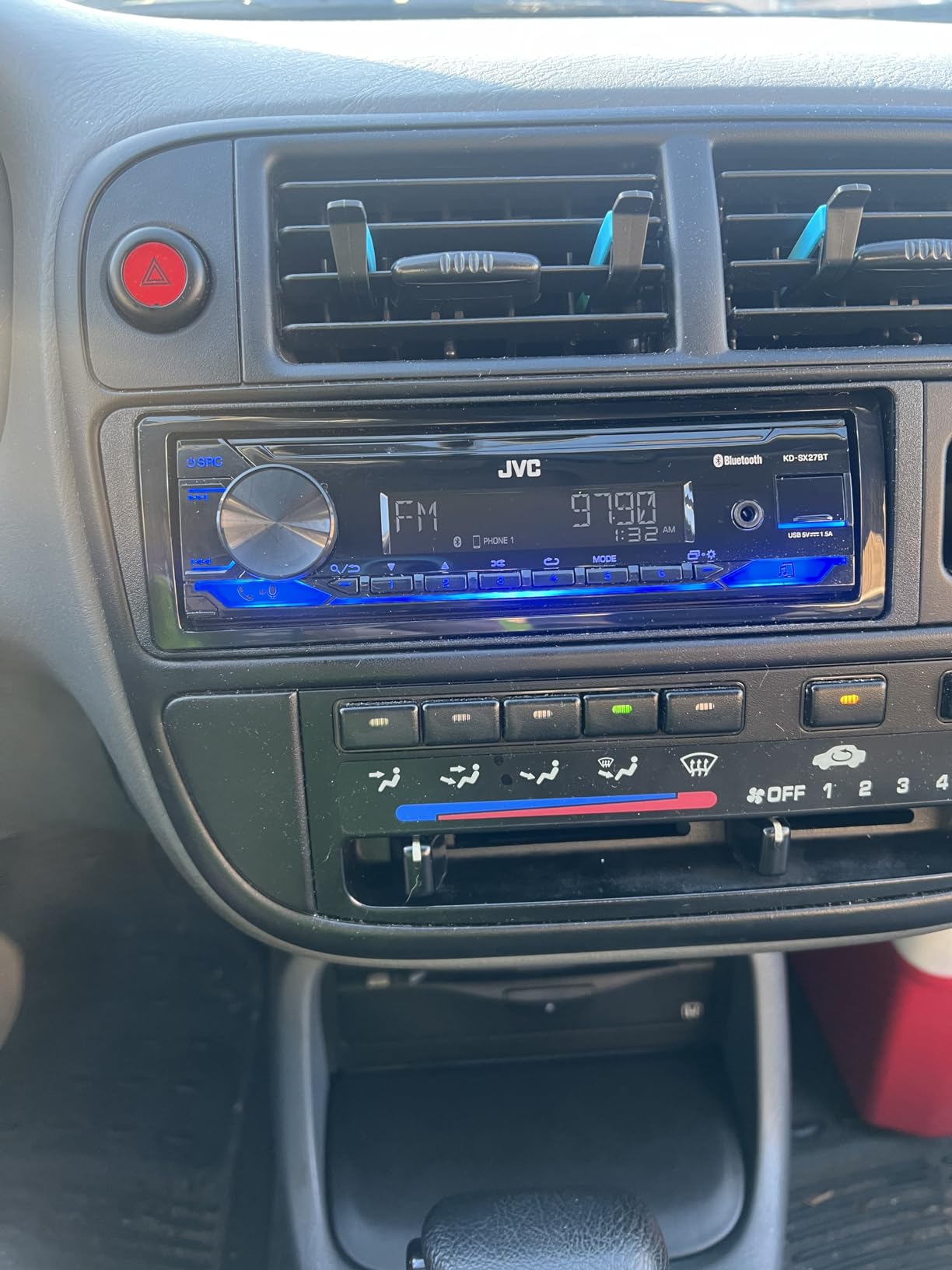 JVC KD-SX27BT Car Stereo with Bluetooth, 100W Digital Media Receiver, 1.5A USB, Single DIN Head Unit with AM/FM Radio & AUX-in, iOS/Android JVC Remote App, 13-Band EQ, Dual Phone Connection customer photo 1