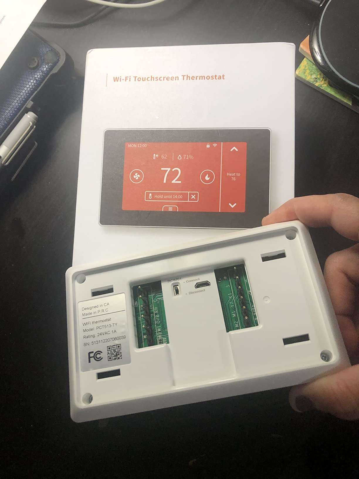 MoesGo Programmable WiFi Smart Thermostat for Home, No C-Wire Required by C-Wire Adapter, with Zone Remote Sensor, Remote Control Tuya/Smart Life, Compatible with Alexa and Google Assistant, 24VAC | For conventional 2H 2C and heat pump 4H 2C systems customer photo 1