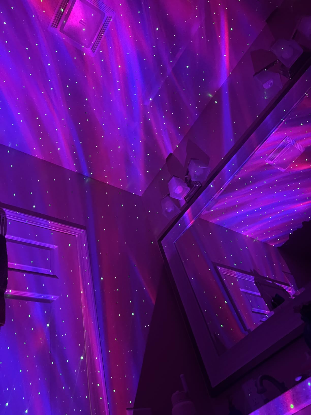 Northern Galaxy Light Aurora Projector with 33 Light Effects, Night Lights LED Star Projector for Bedroom Nebula Lamp, Remote Control, White Noises, Bluetooth Speaker for Parties Black customer photo 2