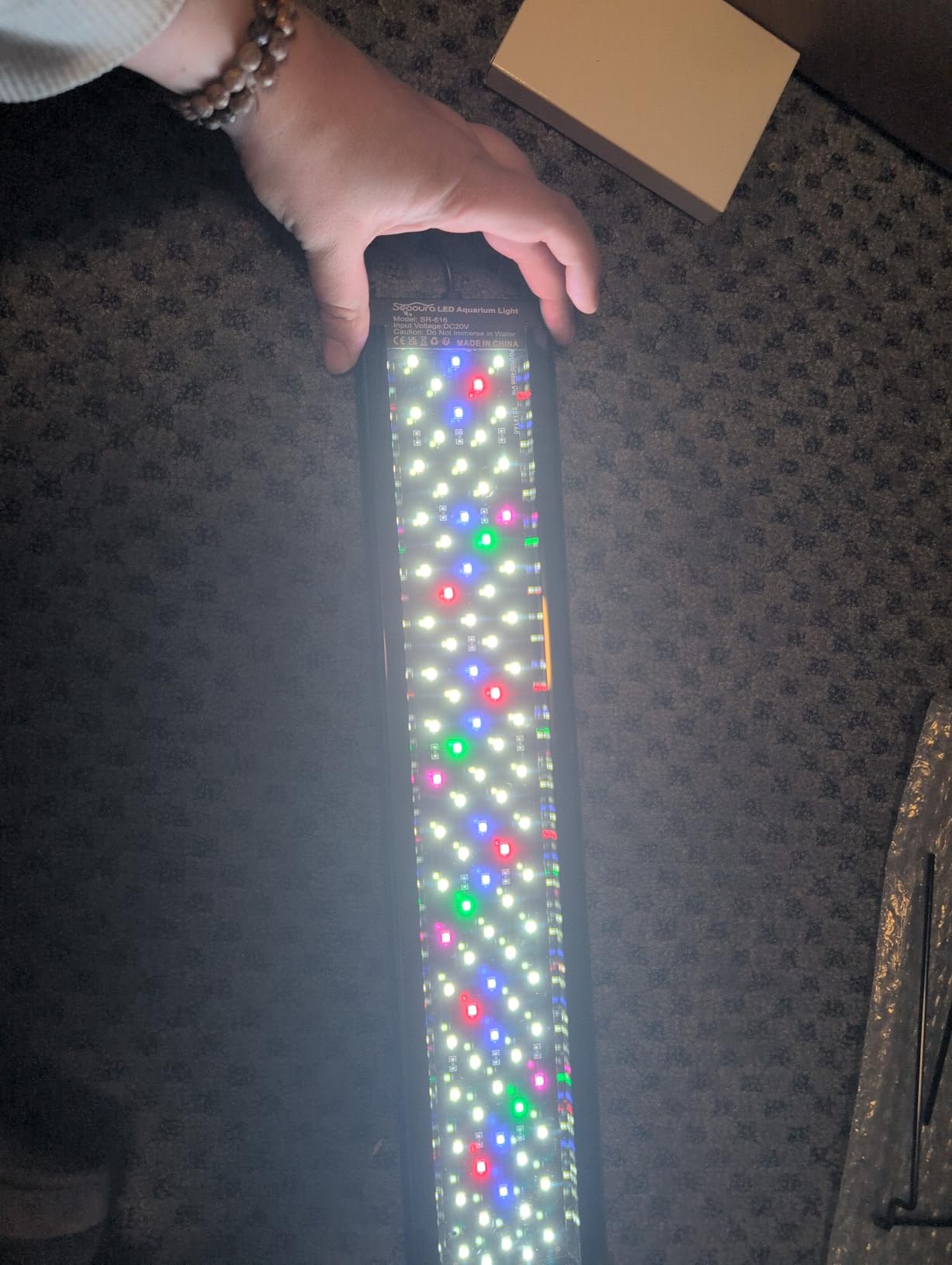 SEAOURA Led Aquarium Light for Plants-Full Spectrum Fish Tank Light 18-24'' | WRGBP Aquarium Plant Light with Timer for Freshwater Tank, 10 Brightness, Extend Brackets, Daylight, Moonlight, Auto On/Off customer photo 2