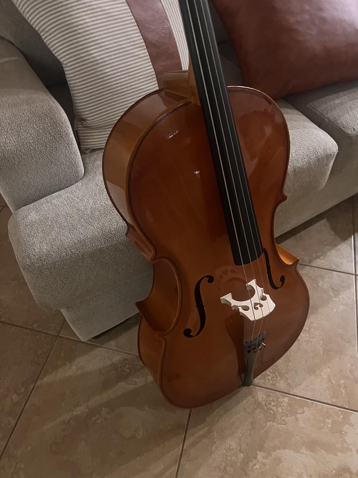 Ktaxon Full-Size Cello, Beginner Cello 4/4, Acoustic Cello Kit | Full Equipment with Portable Bag, Bow, Bridge and Rosin for Beginners | Adults & Kids String Musical (Black) customer photo 2