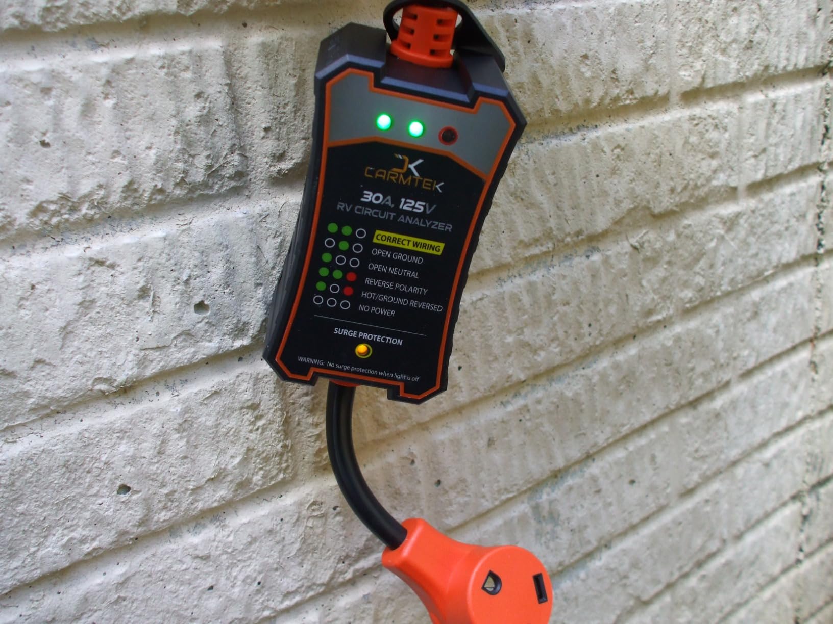 CARMTEK RV Surge Protector 50 Amp - RV Circuit Analyzer with Integrated Surge Protection - Smart 50 Amp Surge Voltage Defender with Grip Handles customer photo 2