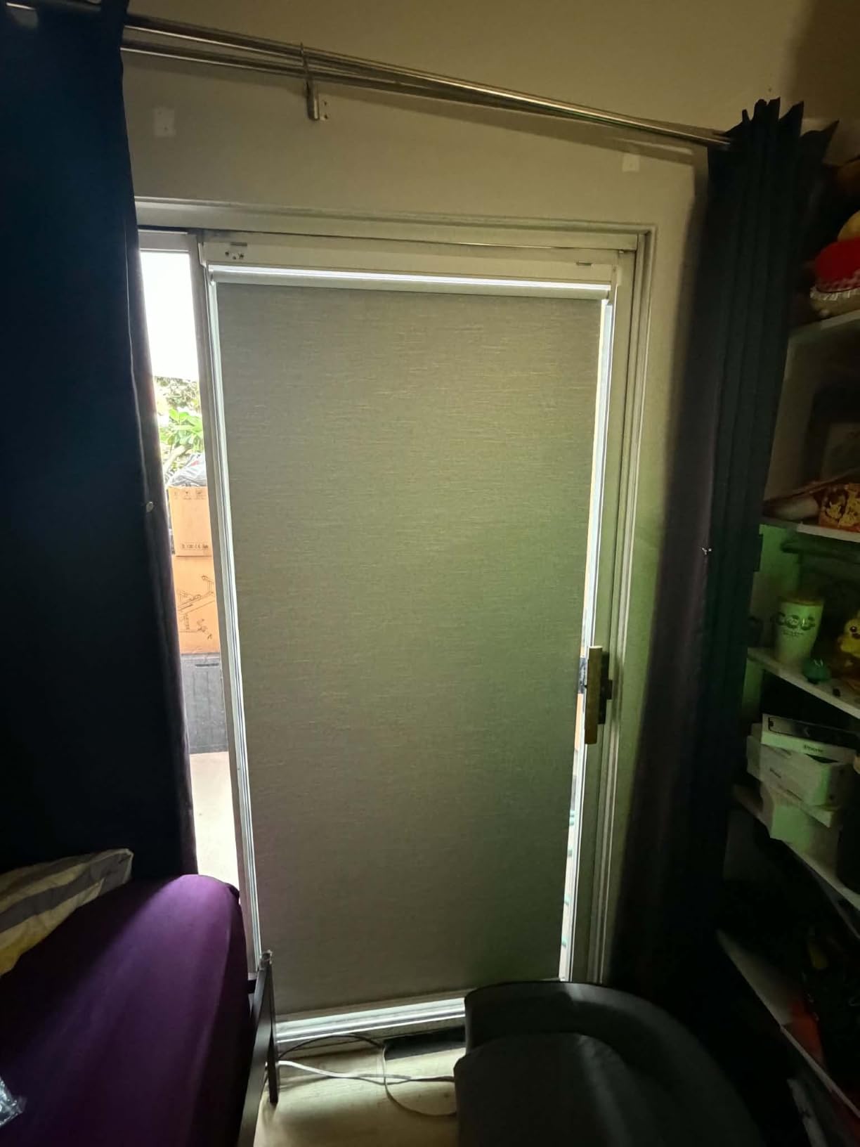No-Drill Motorized Blackout Blinds with Remote, White, 34