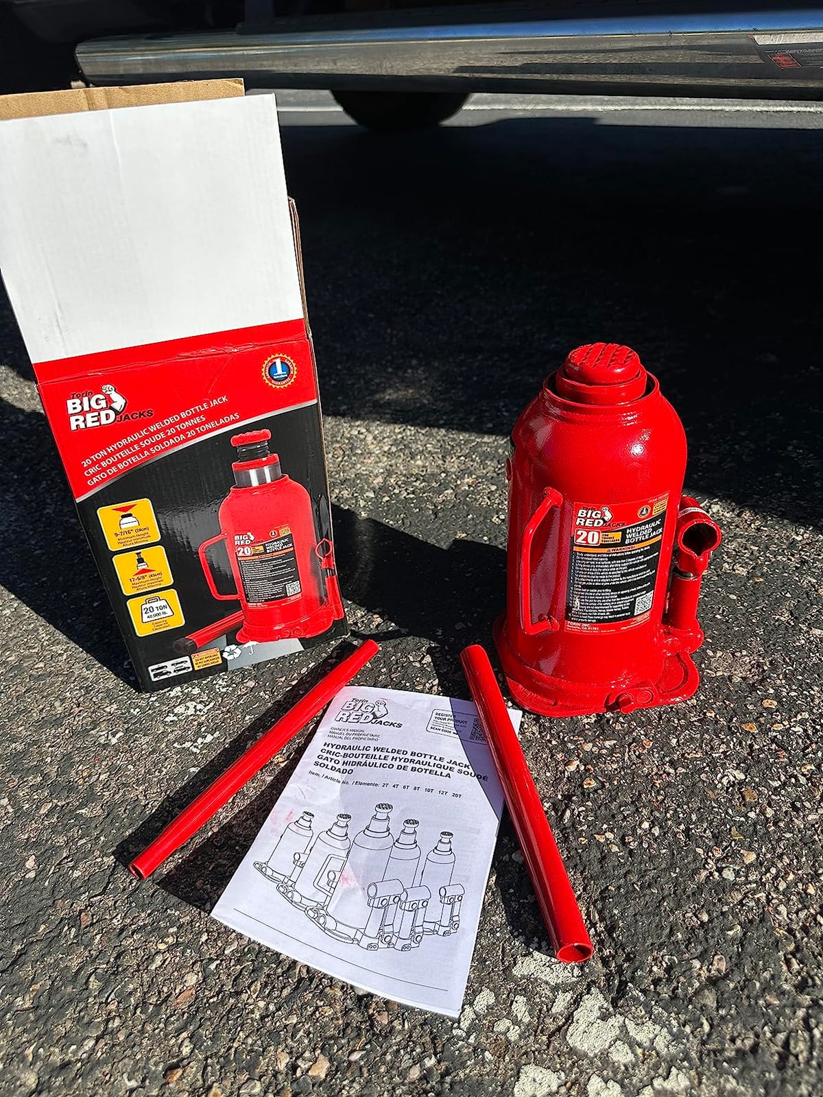 BIG RED 20 Ton (40,000 LBs) Torin Welded Hydraulic Car Bottle Jack for Auto Repair and House Lift, Red, TAM92003B customer photo 1