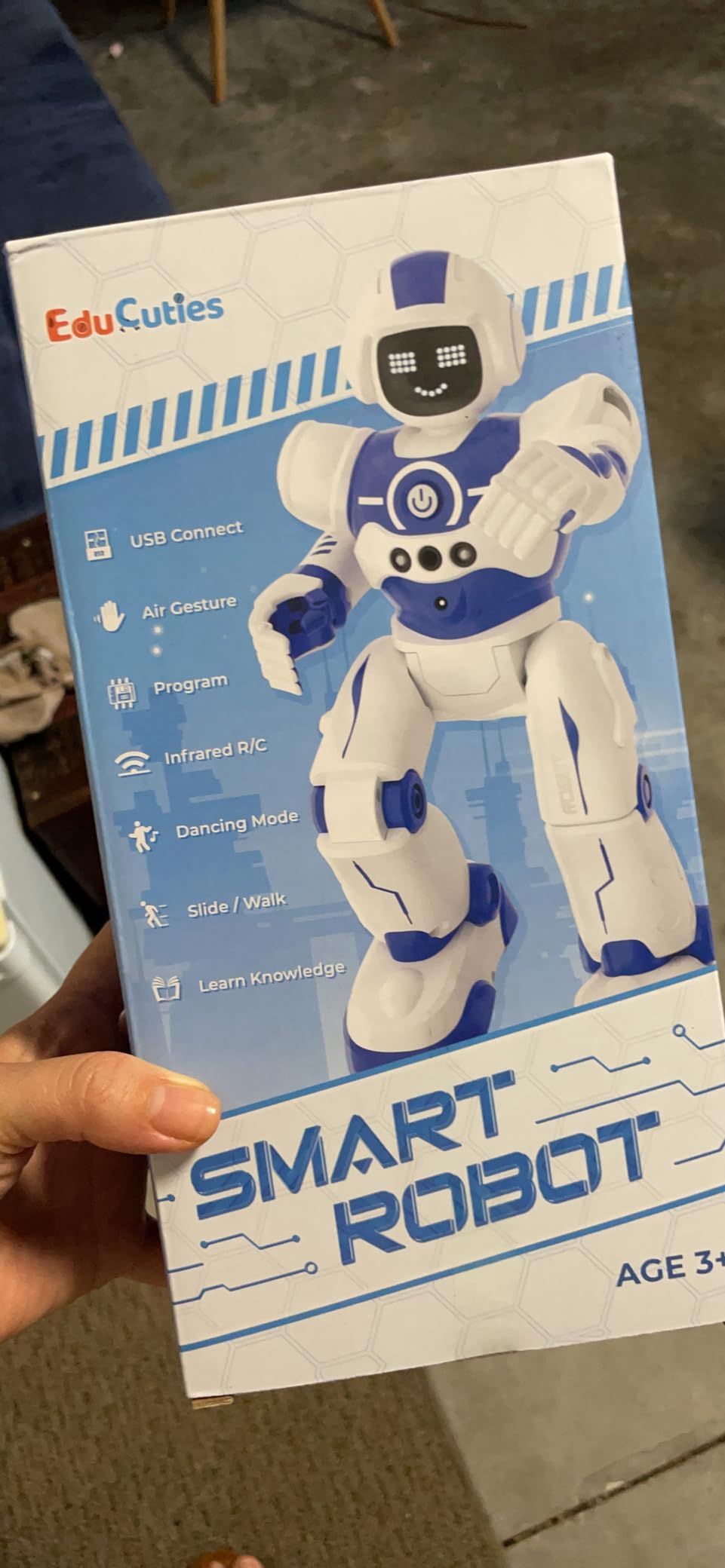 Robot Toys for Kids, Rechargeable Remote & Gesture Control Robots | Programmable RC Smart Walking Dancing Robot Toy for Age 4 5 6 7 8 9 10 Year Old Boys Girls for Birthday Present, Blue customer photo 1